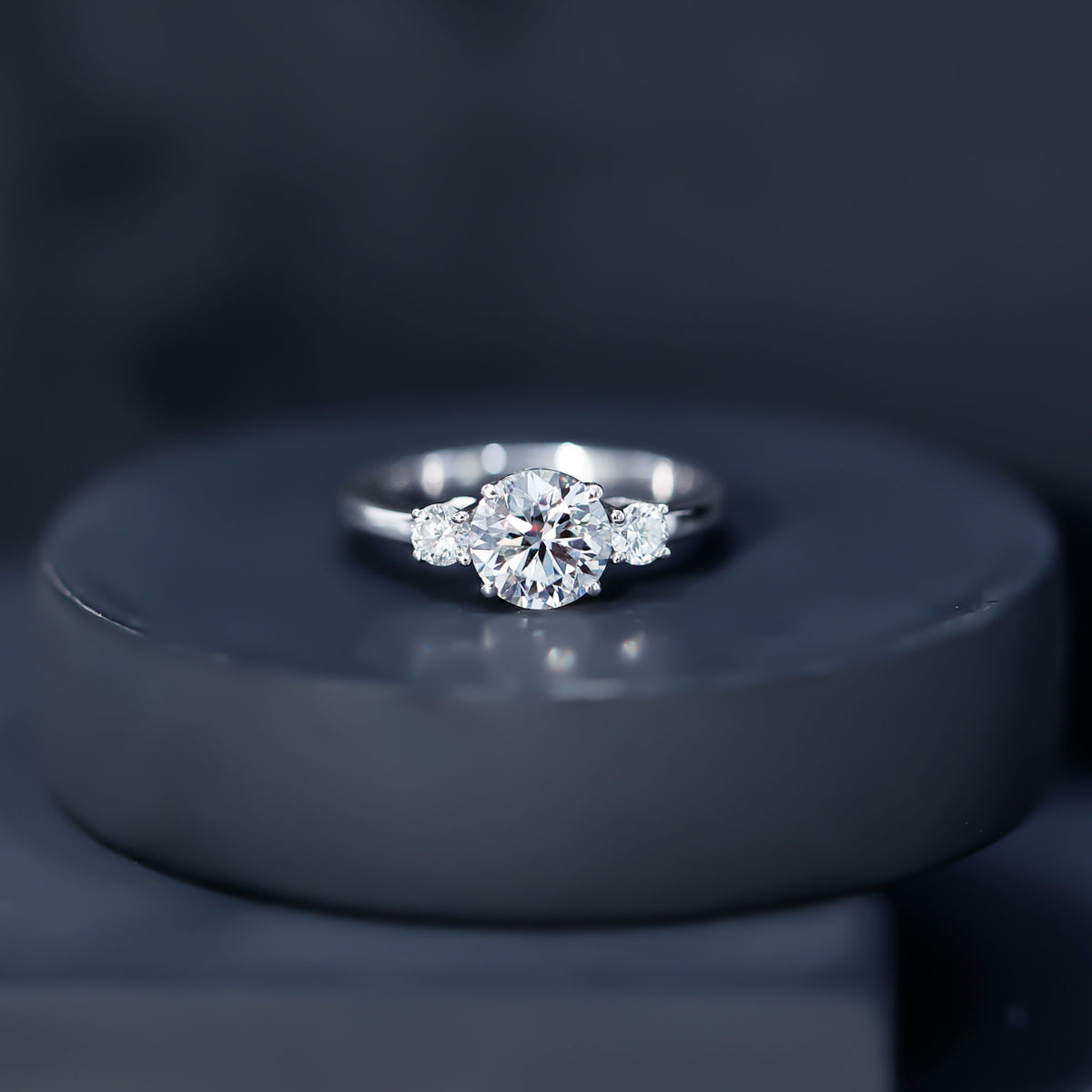 1.2 Carat Lab Grown Diamond 3 Stone Engagement Ring for Women Lab - ( EF-VS ) - Rosec Jewels