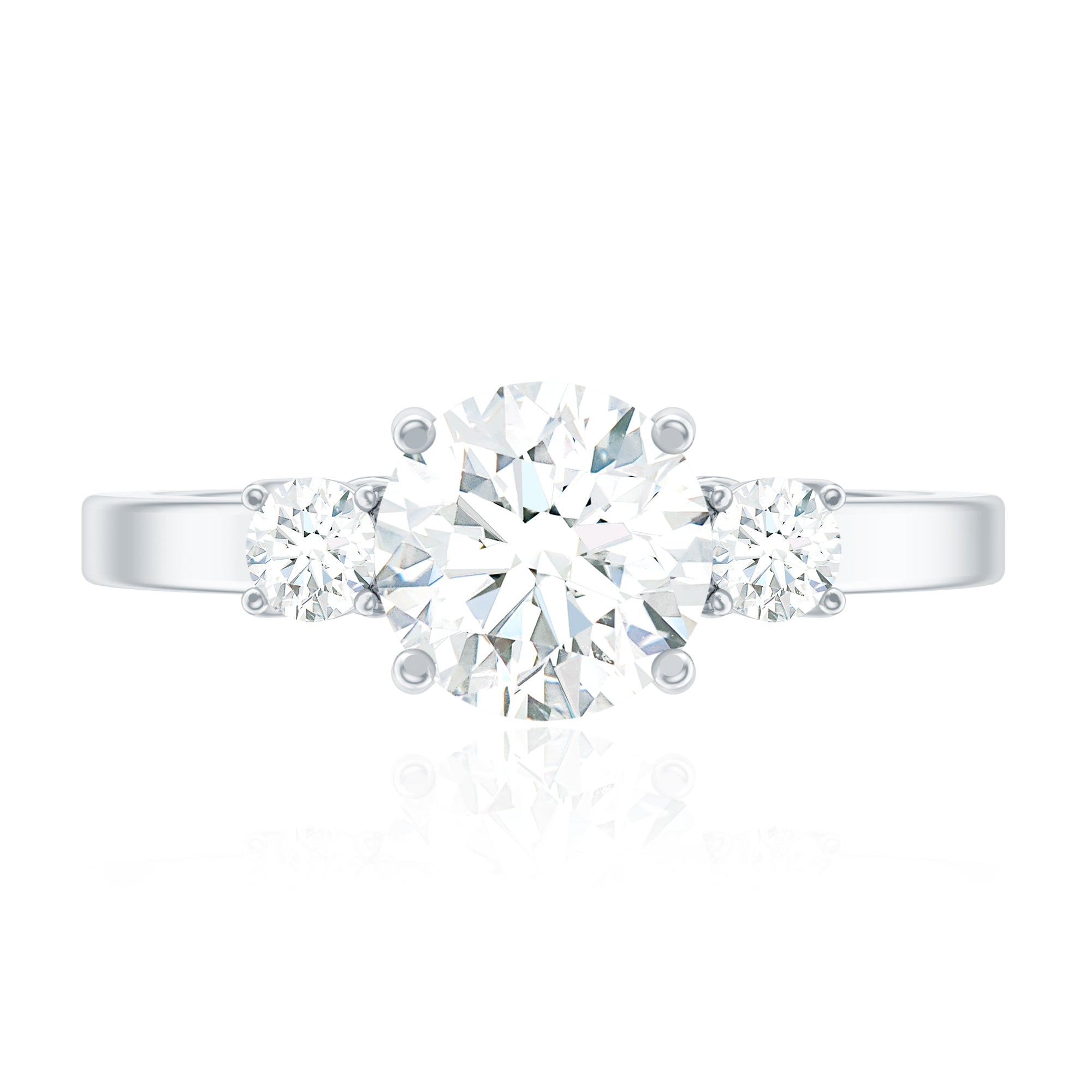 Rosec Jewels-3 Stone Lab Grown Diamond Engagement Ring for Women