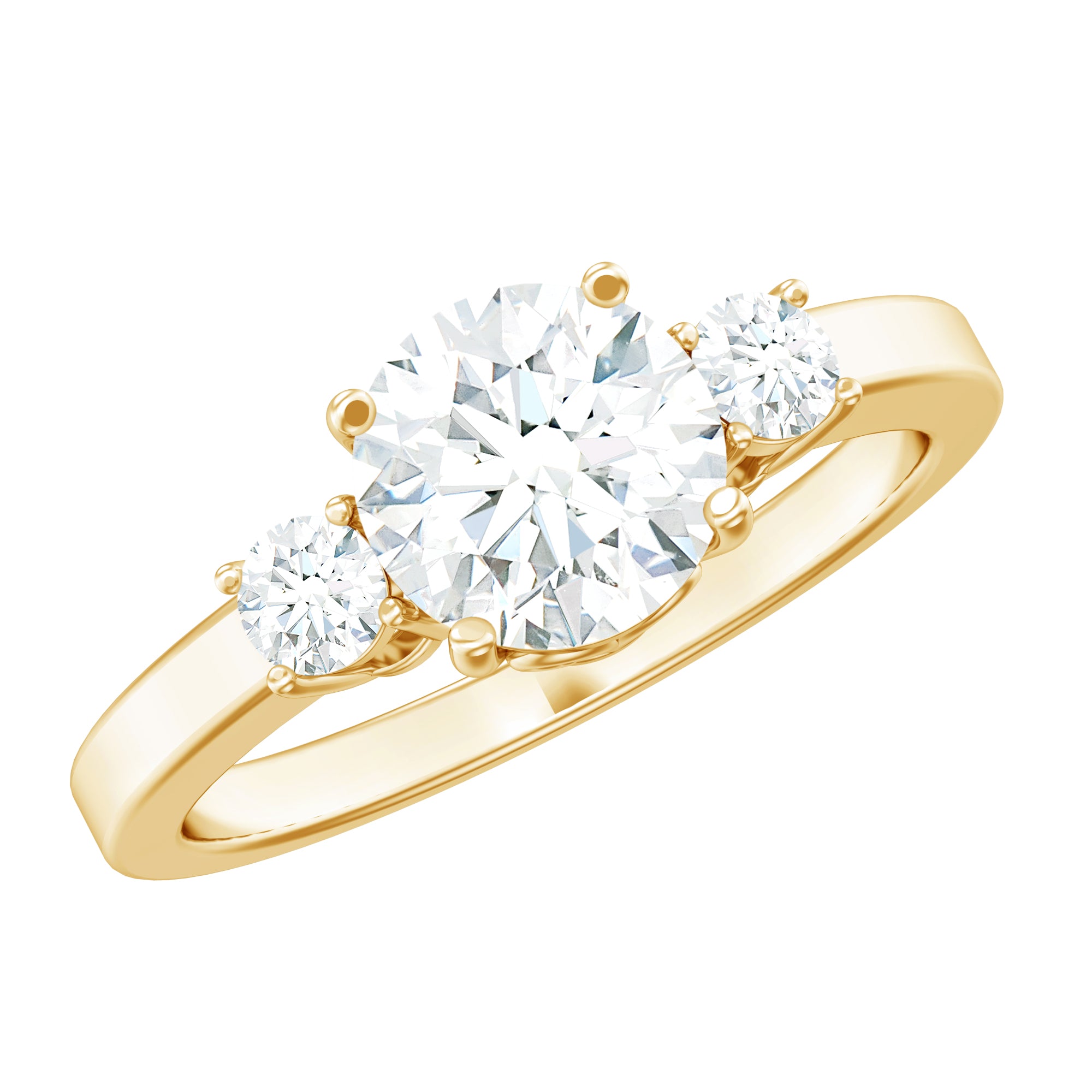 Rosec Jewels-3 Stone Lab Grown Diamond Engagement Ring for Women