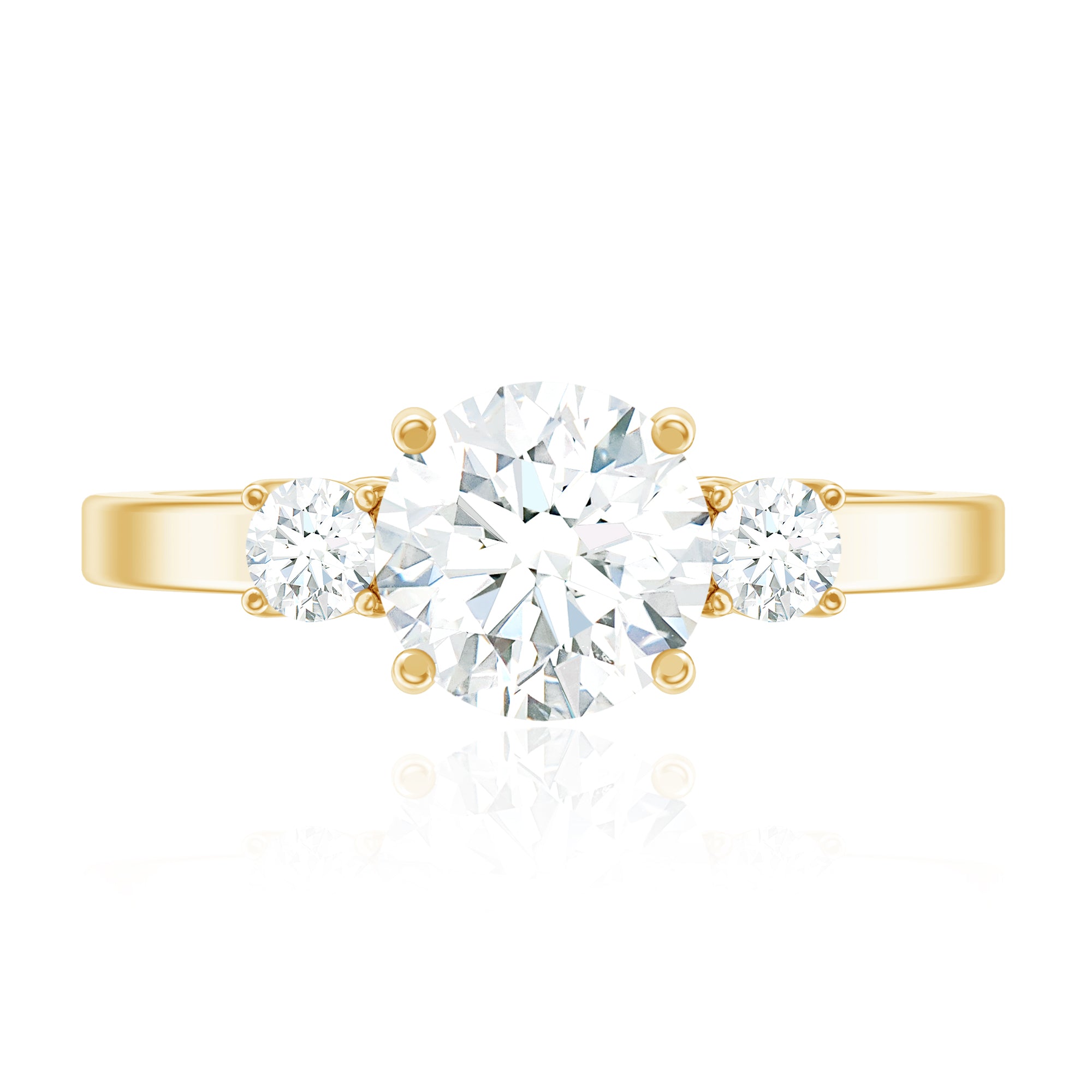 Rosec Jewels-3 Stone Lab Grown Diamond Engagement Ring for Women