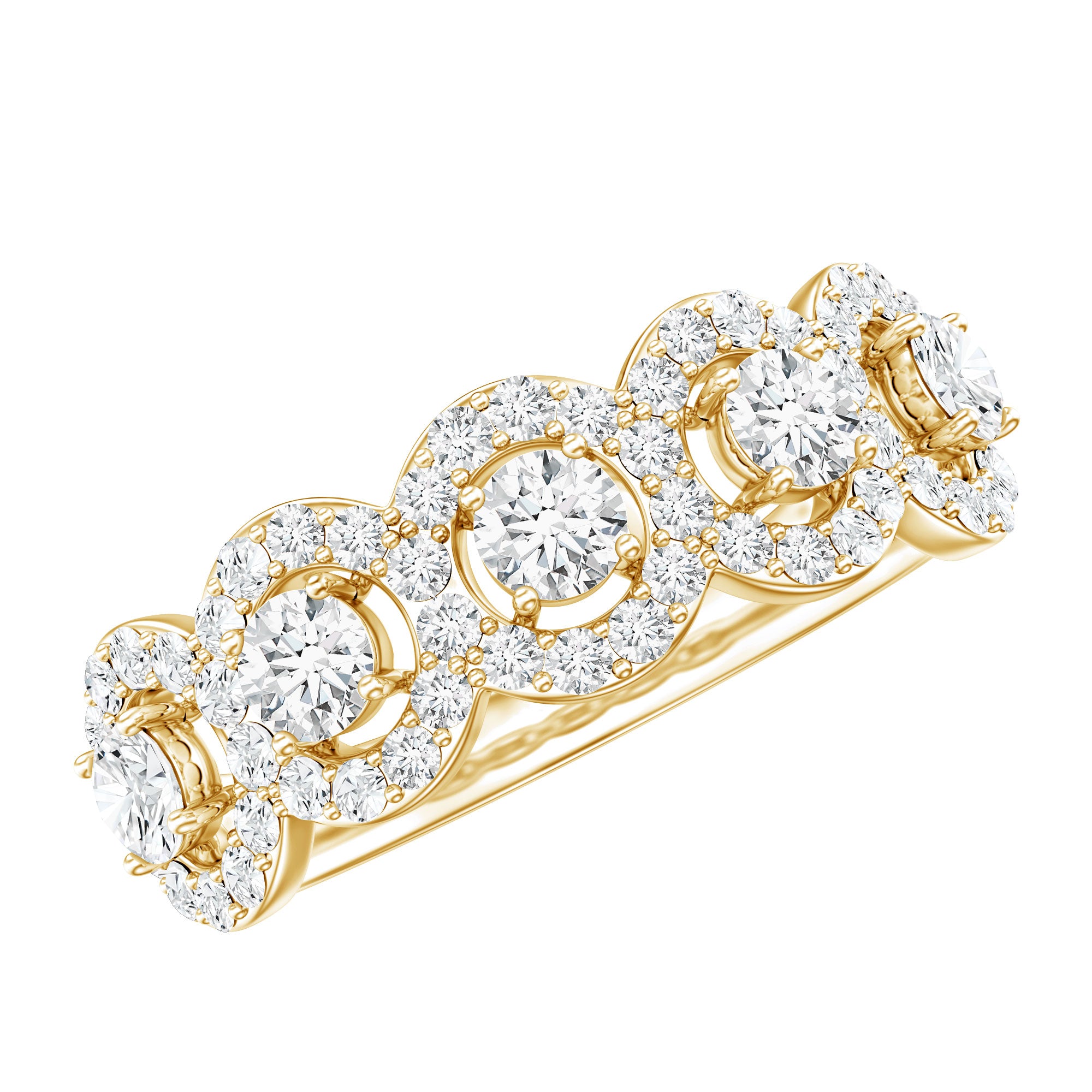 Certified Lab Created Diamond Wedding Band Ring Lab - ( EF-VS ) - Rosec Jewels