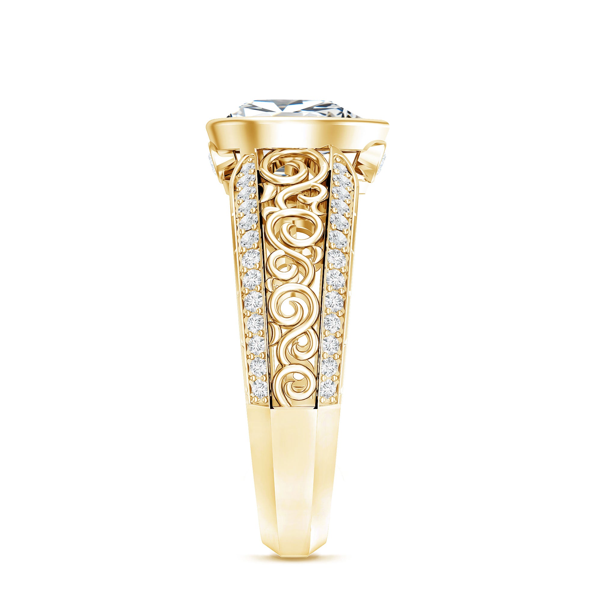 Certified Lab Created Diamond Antique Engagement Ring for Women Lab - ( EF-VS ) - Rosec Jewels