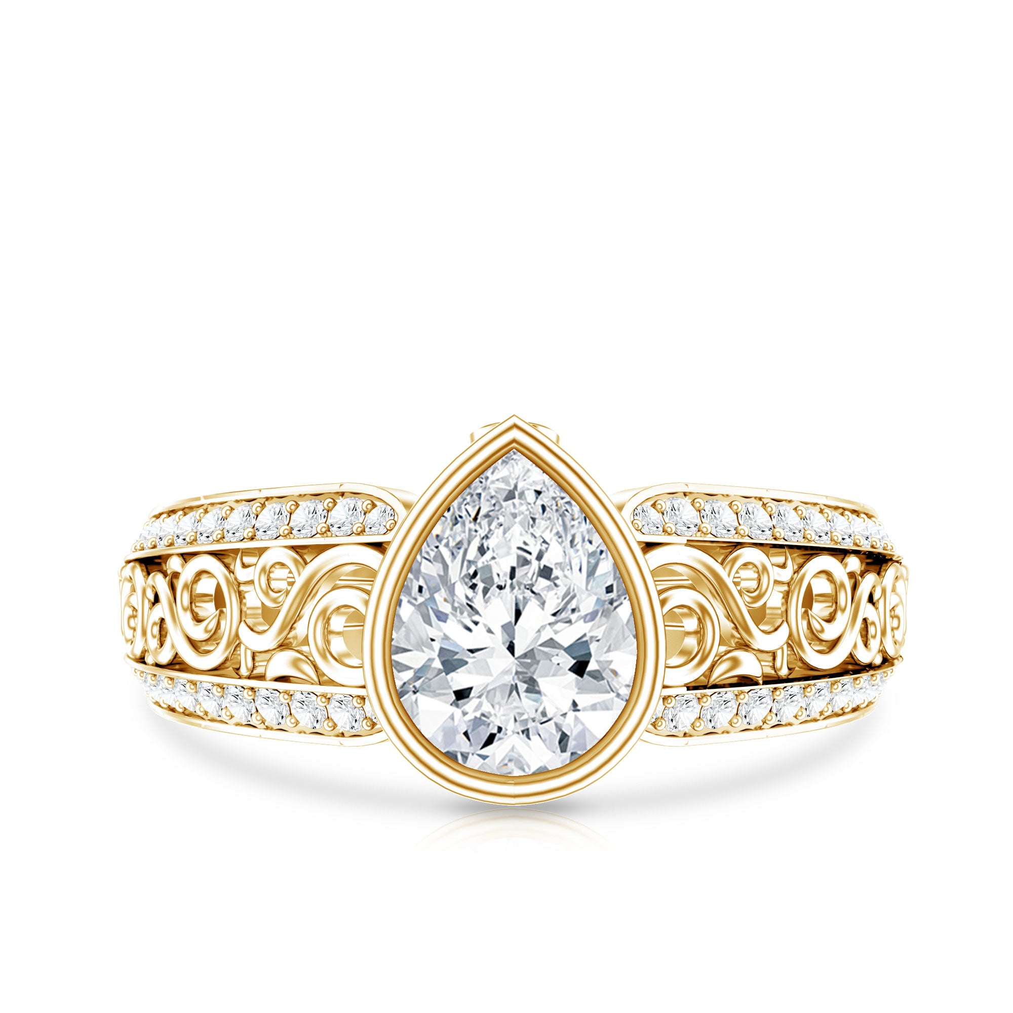Certified Lab Created Diamond Antique Engagement Ring for Women Lab - ( EF-VS ) - Rosec Jewels