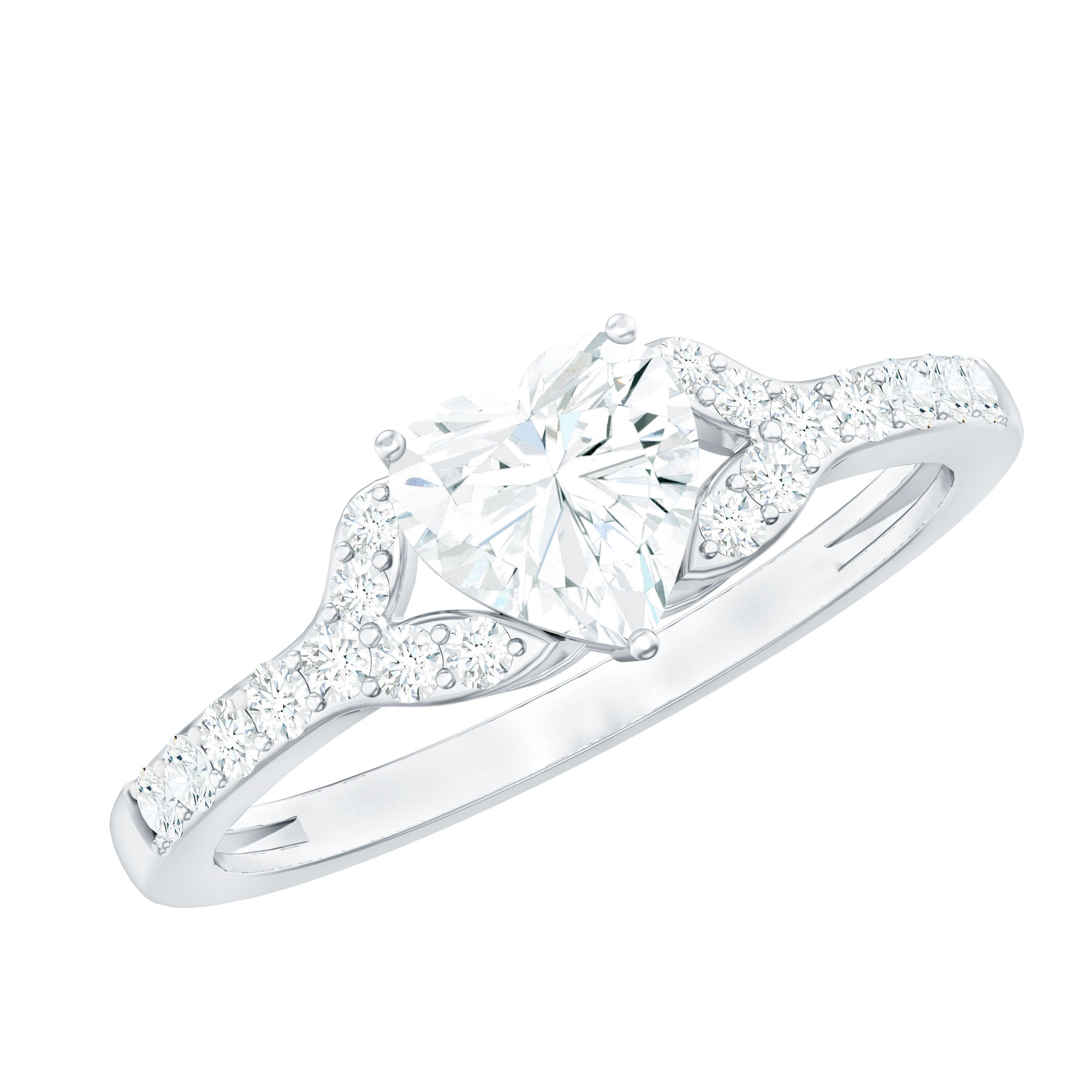 Certified 7mm Diamond Heart Solitaire Ring For Her