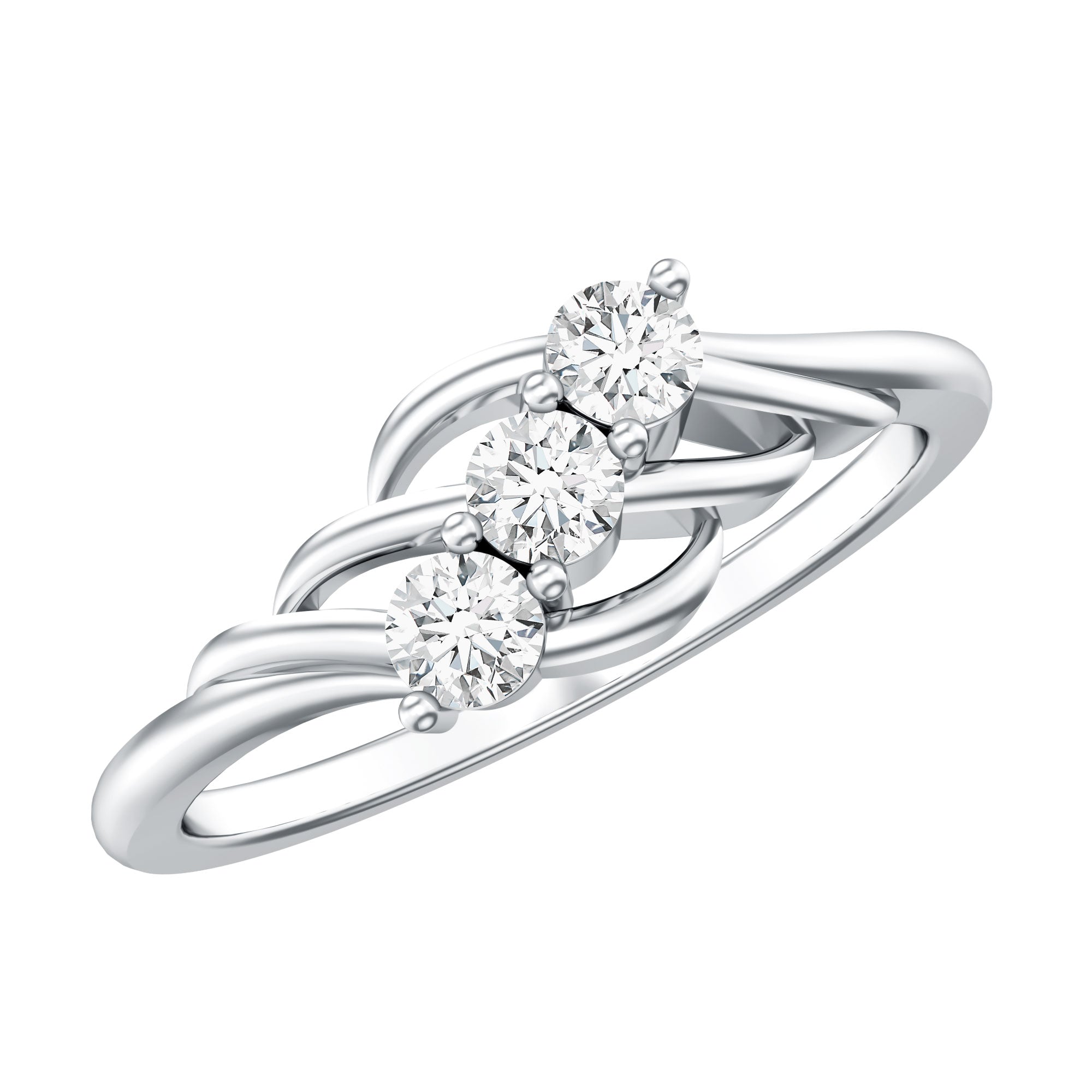 Certified Lab Grown Diamond Three Stone Proposal Ring Lab - ( EF-VS ) - Rosec Jewels
