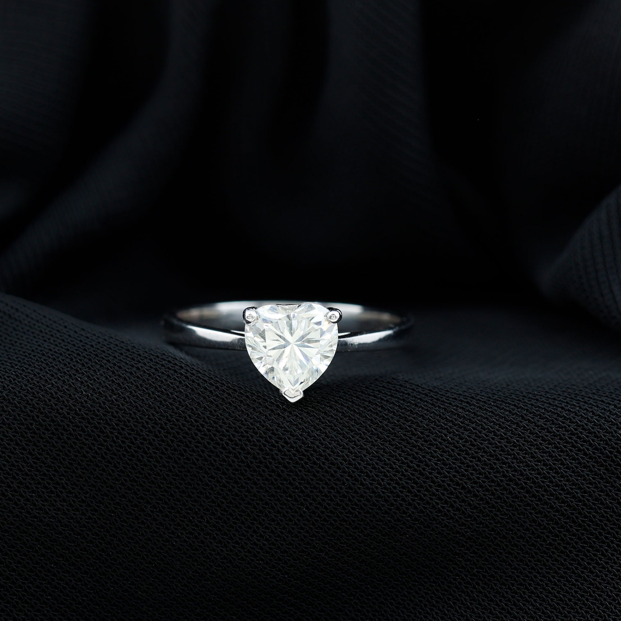 1 Carat Diamond Heart Ring For Women Lab - ( EF-VS ) - Rosec Jewels
