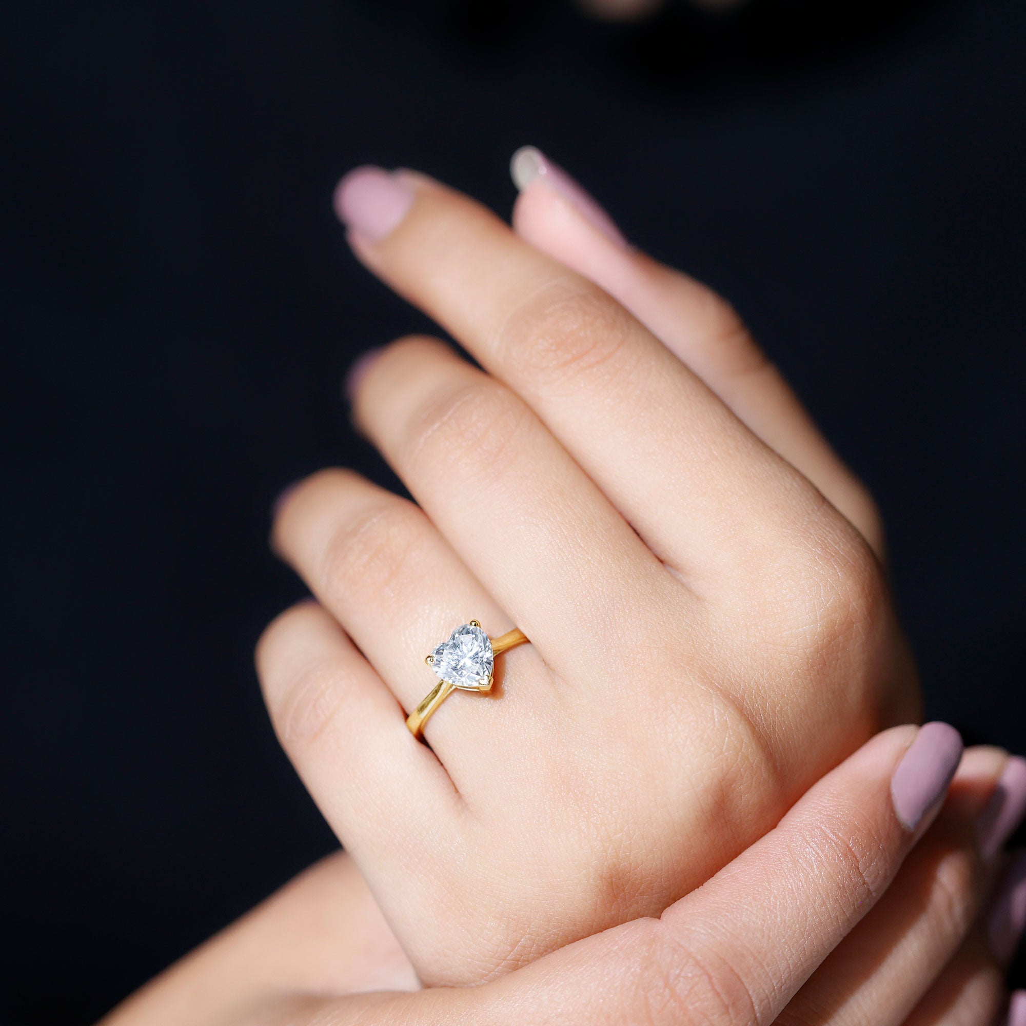 1 Carat Diamond Heart Ring For Women Lab - ( EF-VS ) - Rosec Jewels