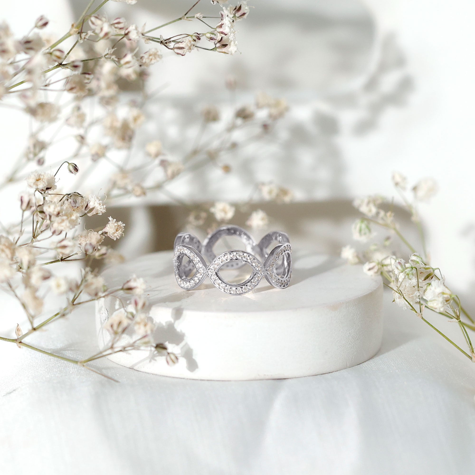 Rosec Jewels-Lab Created Diamond Infinity Band Ring for Women