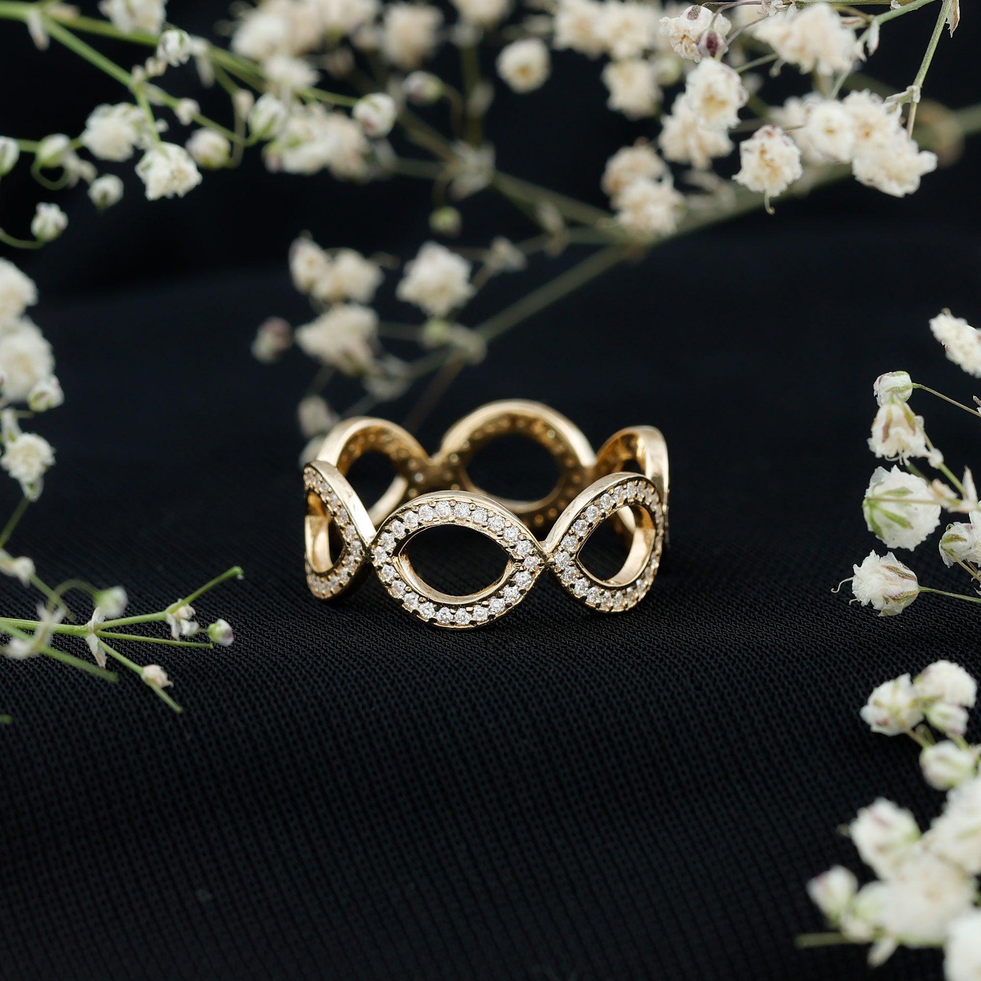 Rosec Jewels-Lab Created Diamond Infinity Band Ring for Women