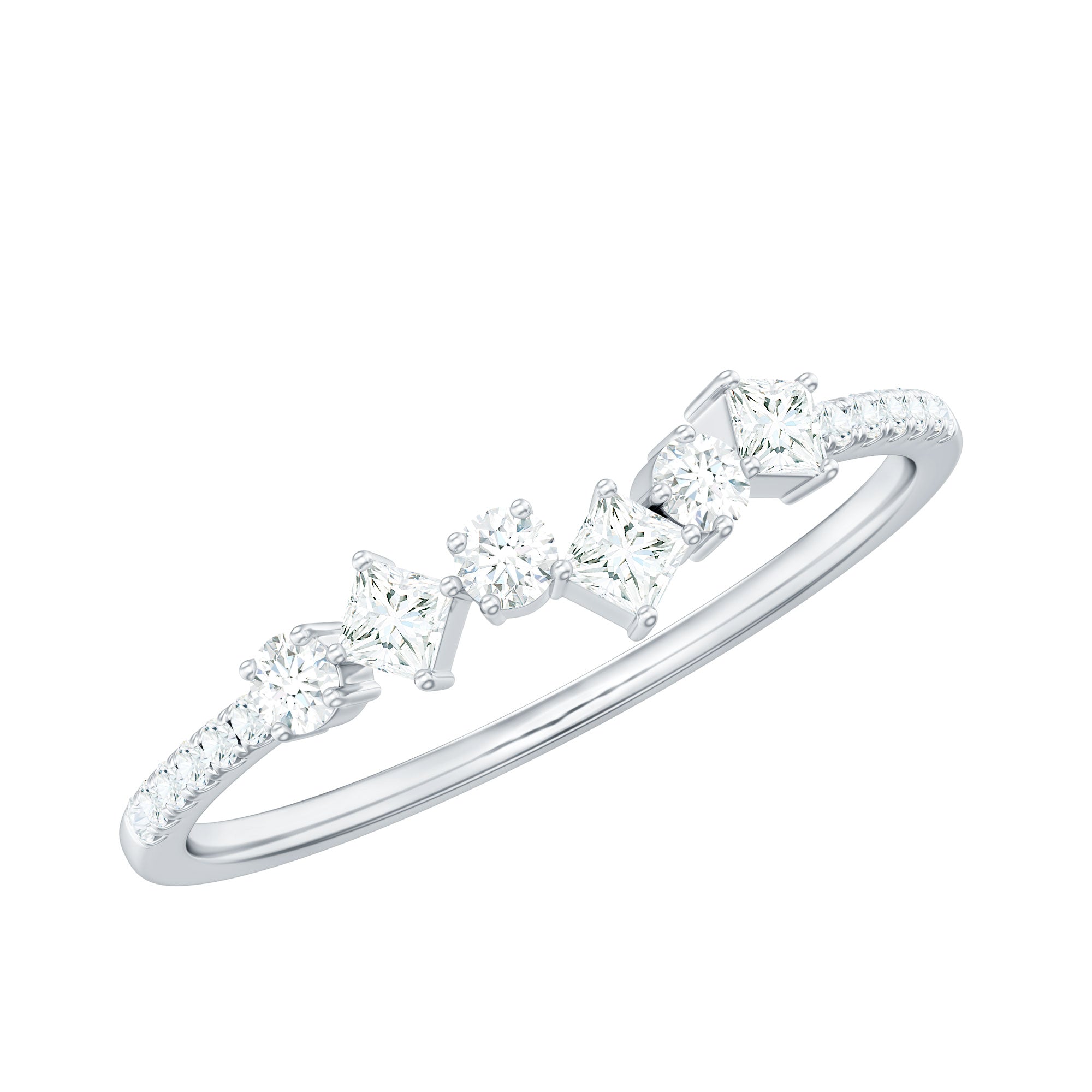 Rosec Jewels-Minimalist Lab Grown Diamond Half Eternity Ring