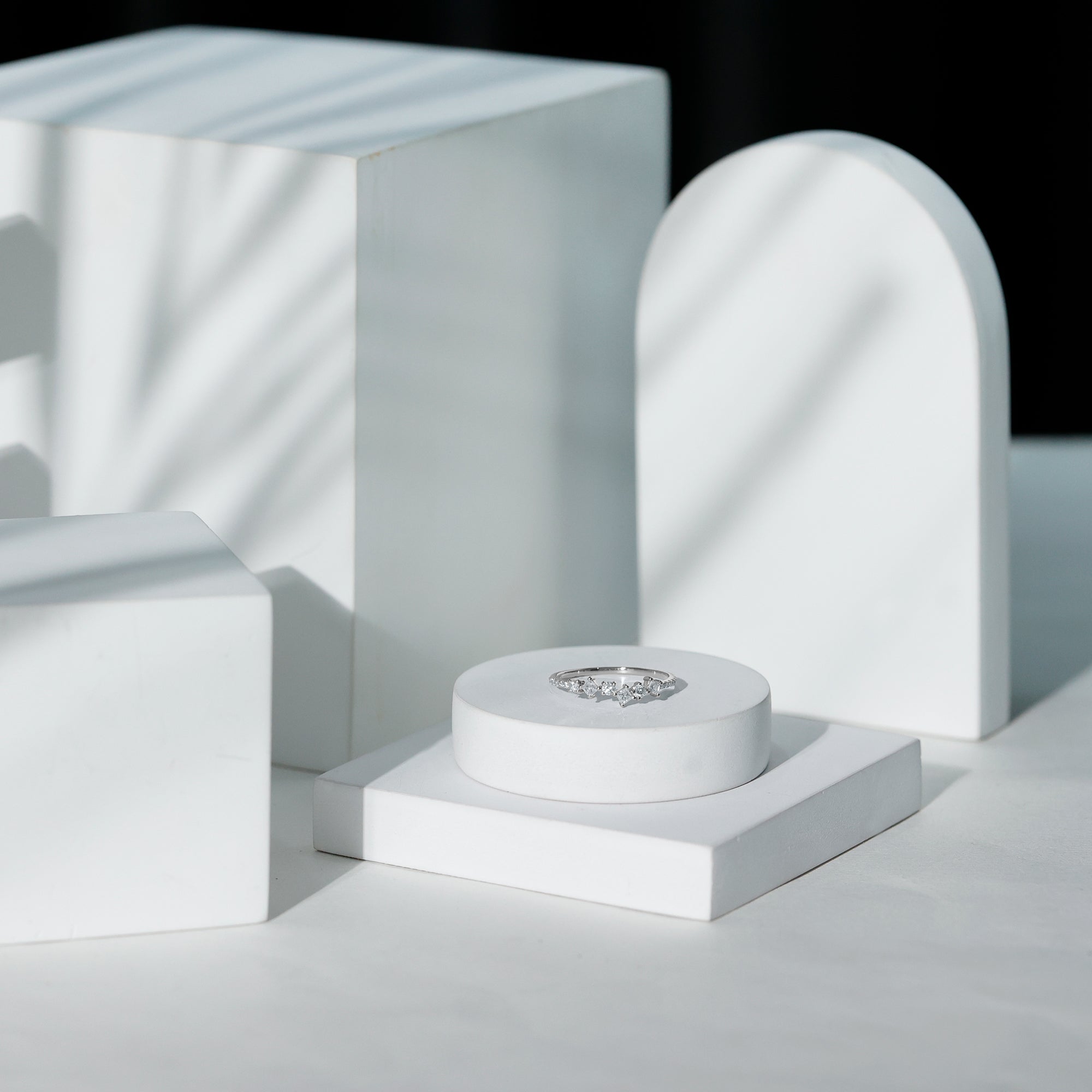 Rosec Jewels-Minimalist Lab Grown Diamond Half Eternity Ring