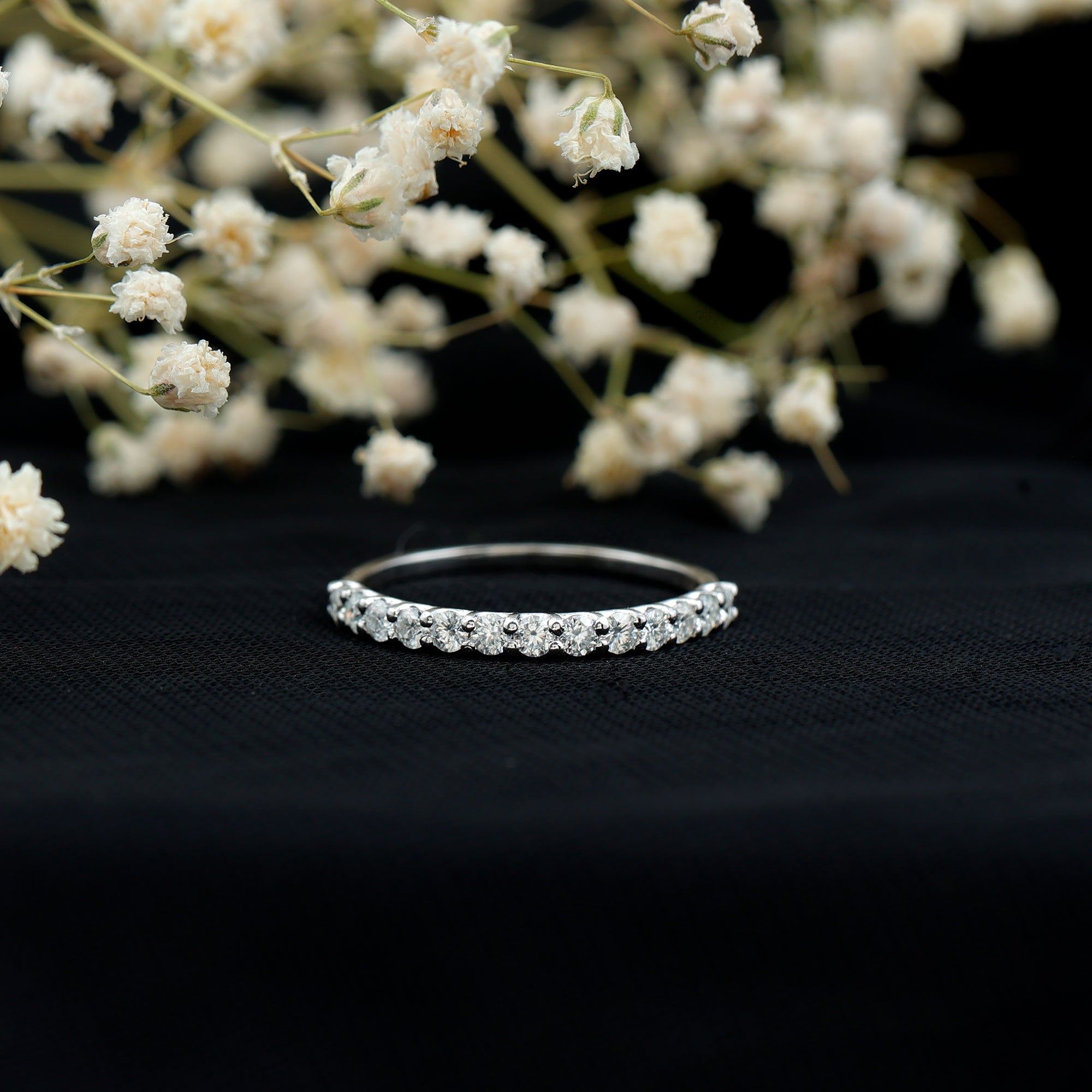 Lab Grown Diamond Eternity Stackable Ring Lab - ( EF-VS ) - Rosec Jewels