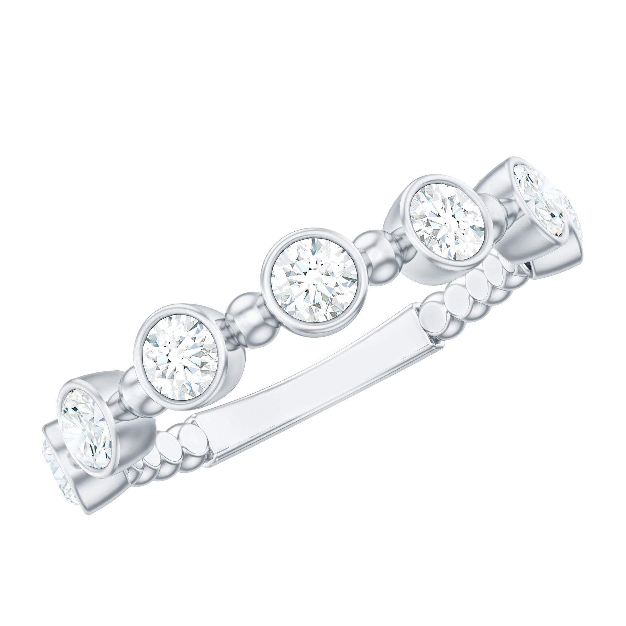 Rosec Jewels-Bezel Set Lab Grown Diamond Wedding Anniversary Band