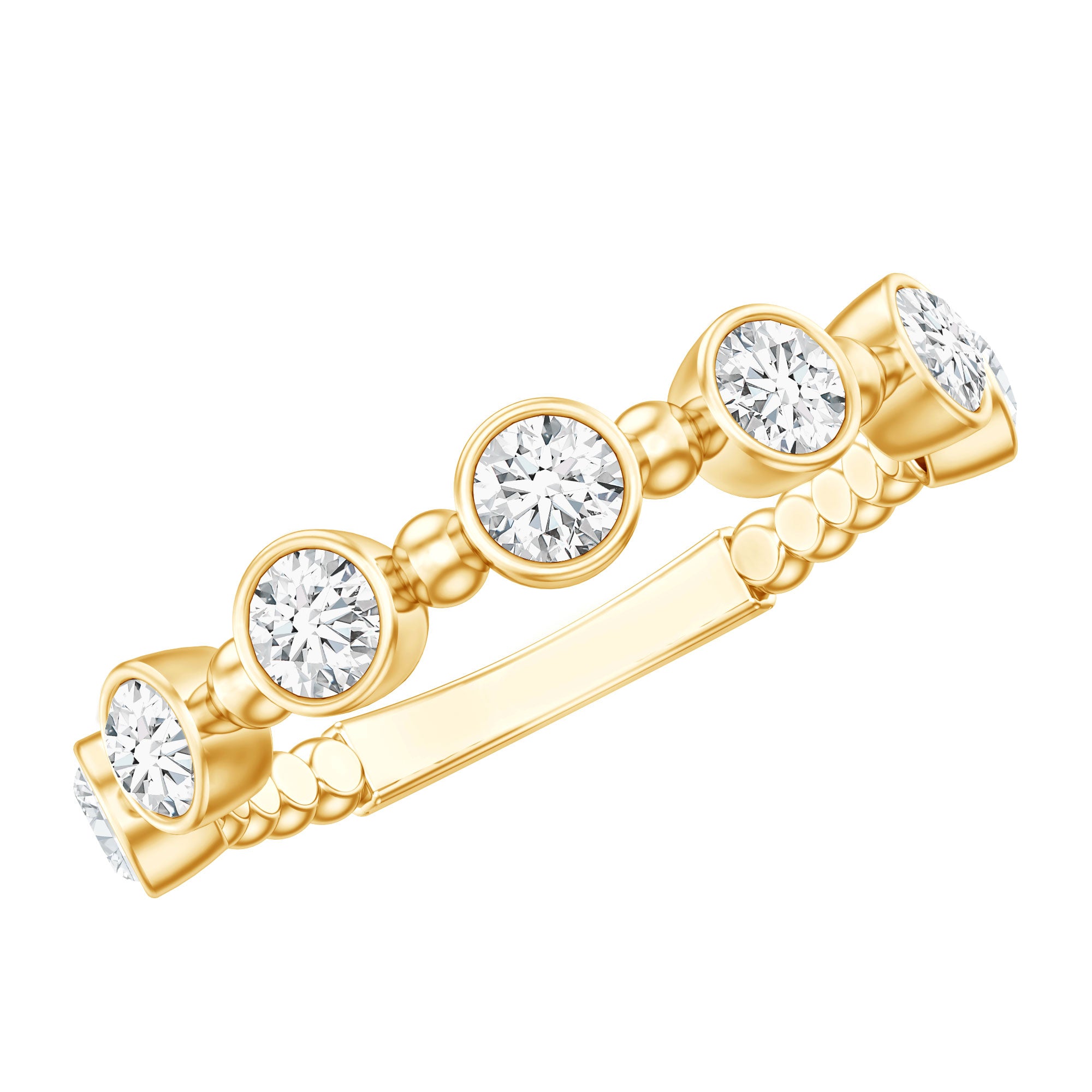 Bezel Set Lab Grown Diamond Wedding Anniversary Band Lab - ( EF-VS ) - Rosec Jewels