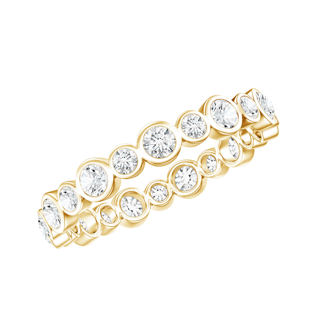 Round Cut Lab Grown Diamond Bezel Set Eternity Band – Rosec Jewels