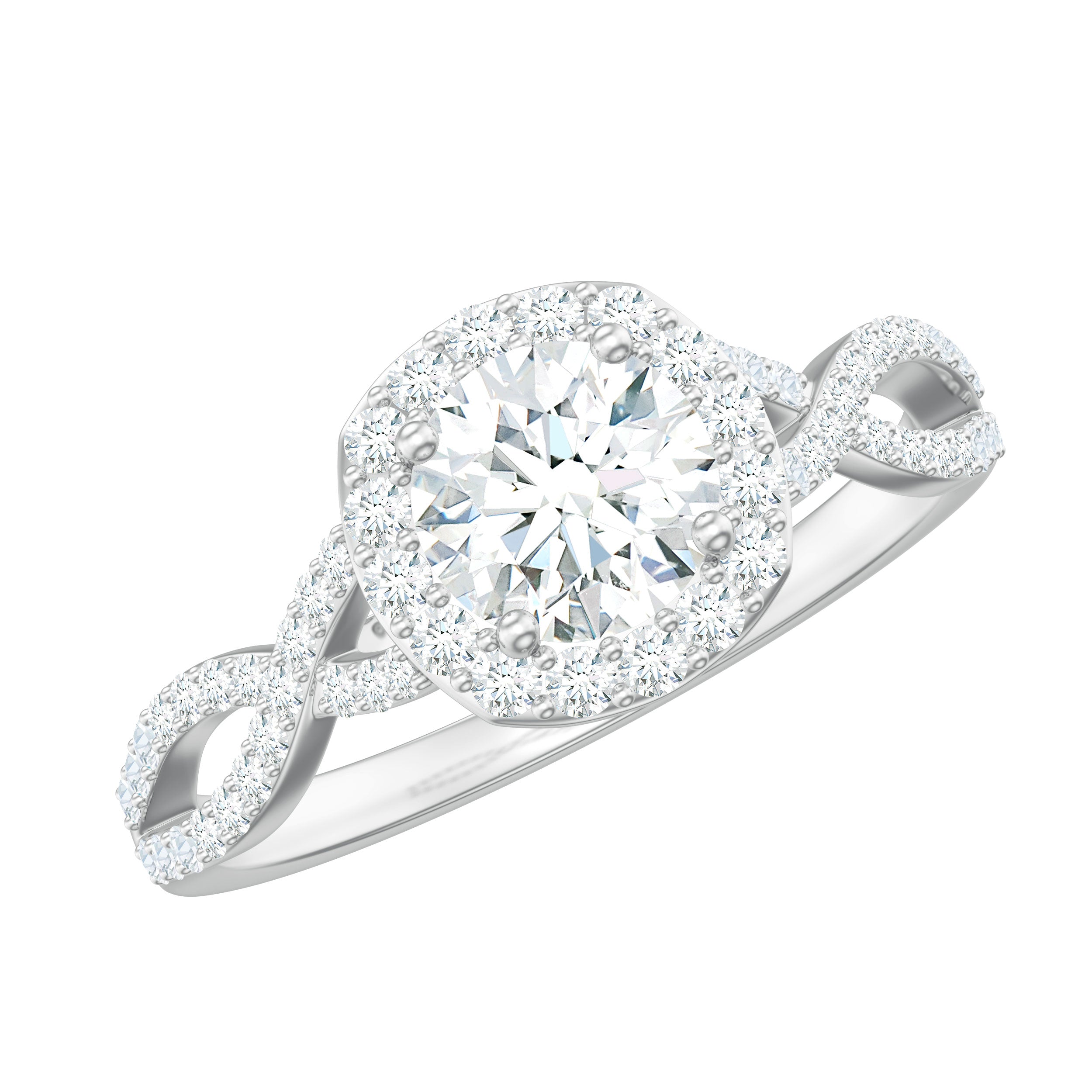 Classic Lab Grown Diamond Criss Cross Engagement Ring