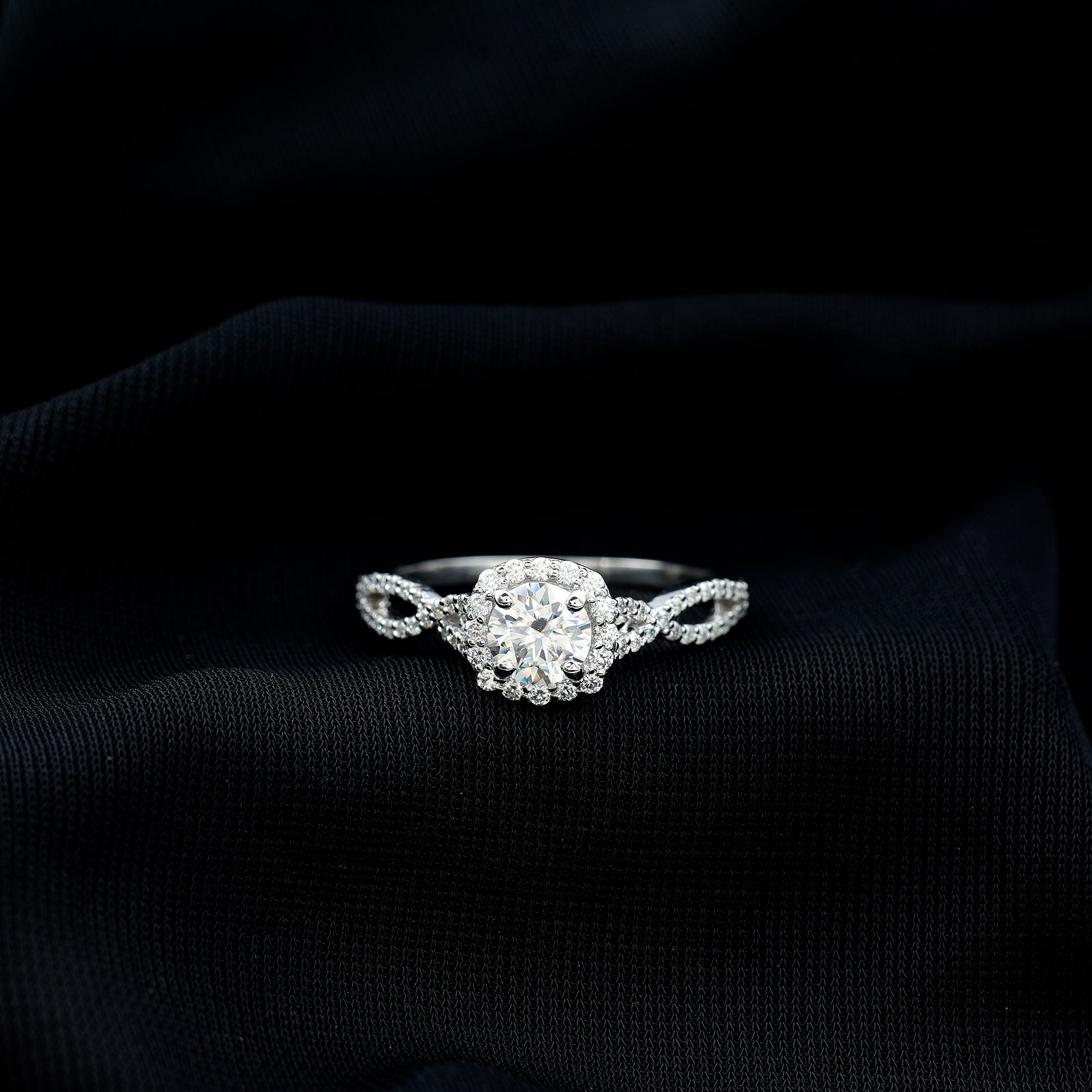 Rosec Jewels-Classic Lab Grown Diamond Criss Cross Engagement Ring