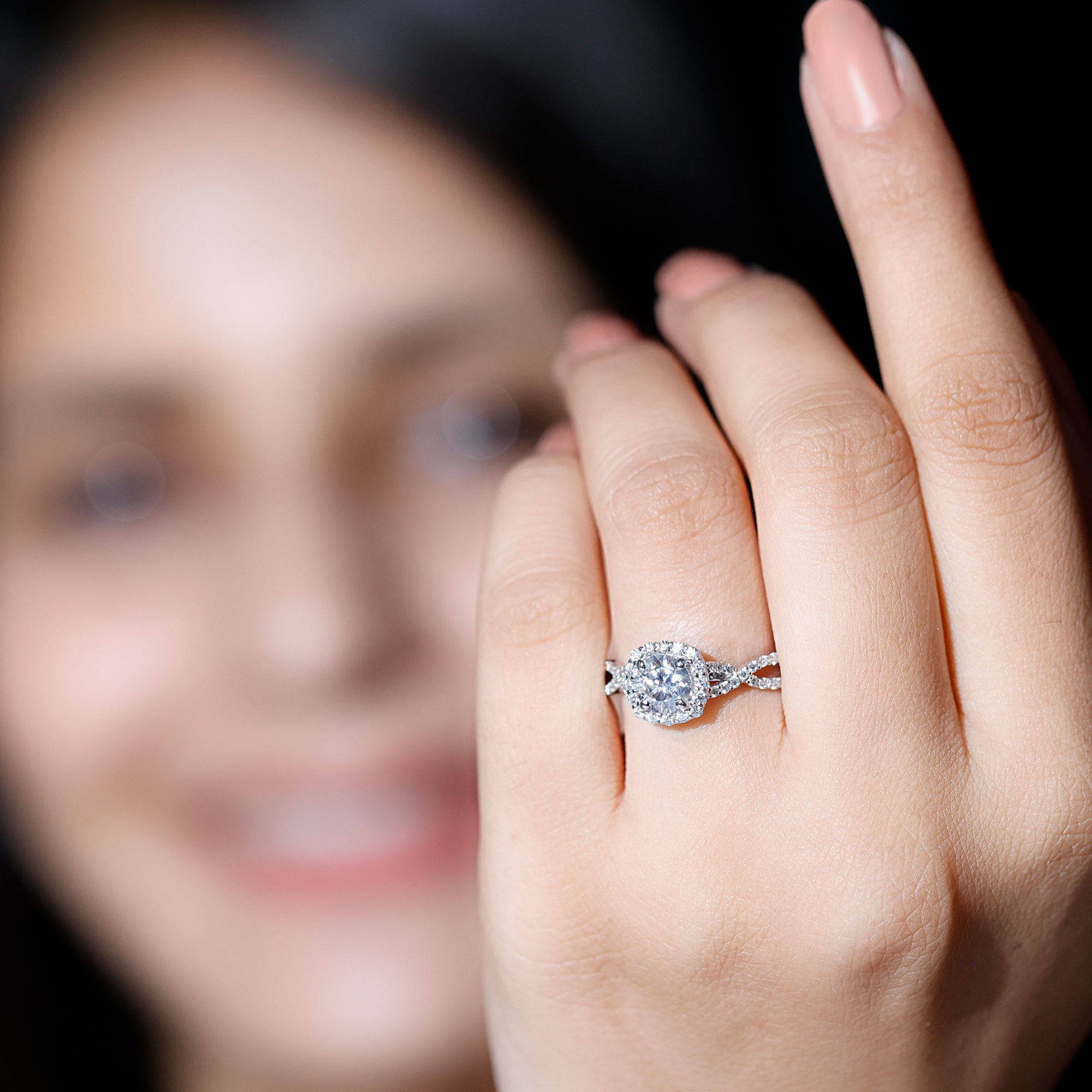 Rosec Jewels-Classic Lab Grown Diamond Criss Cross Engagement Ring