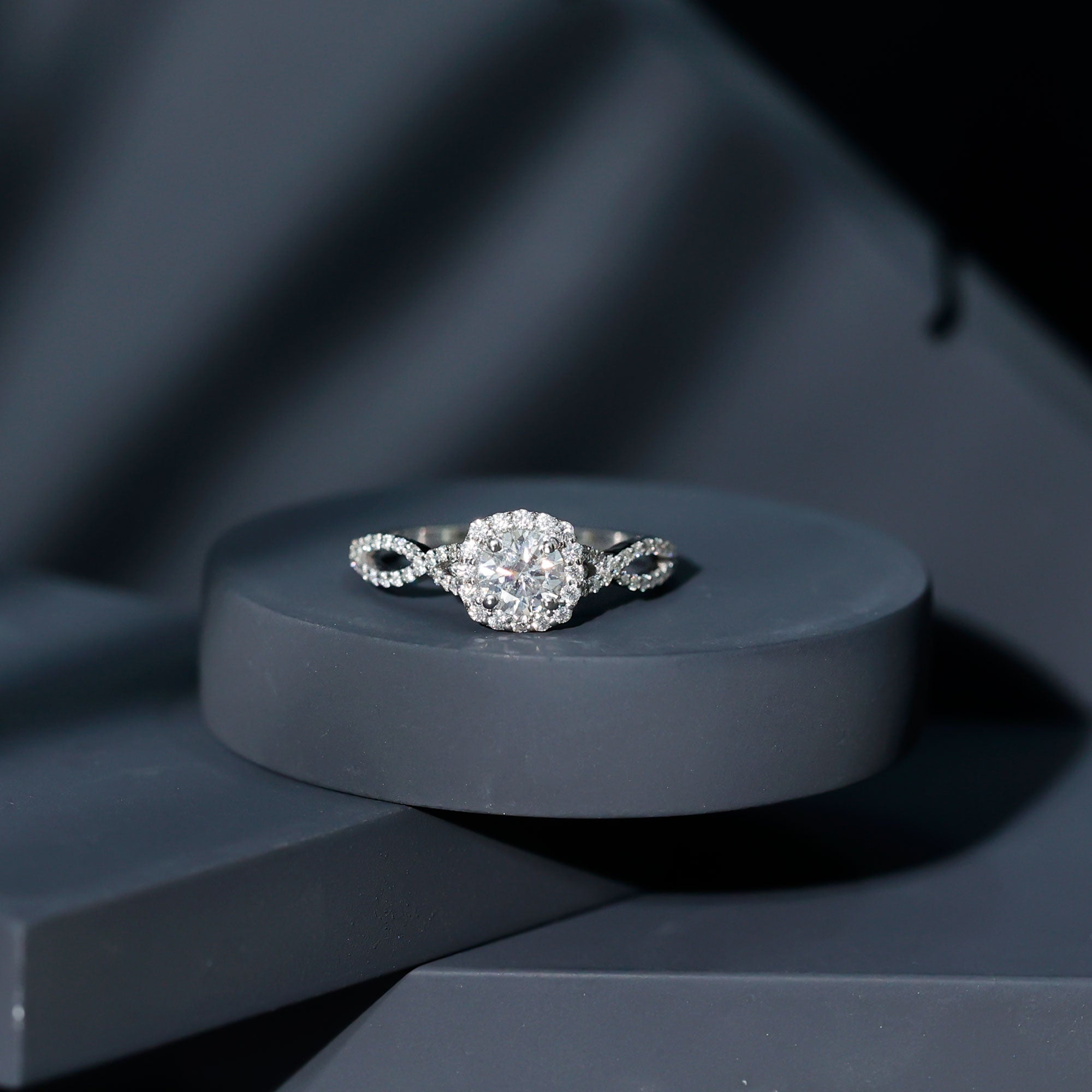 Rosec Jewels-Classic Lab Grown Diamond Criss Cross Engagement Ring