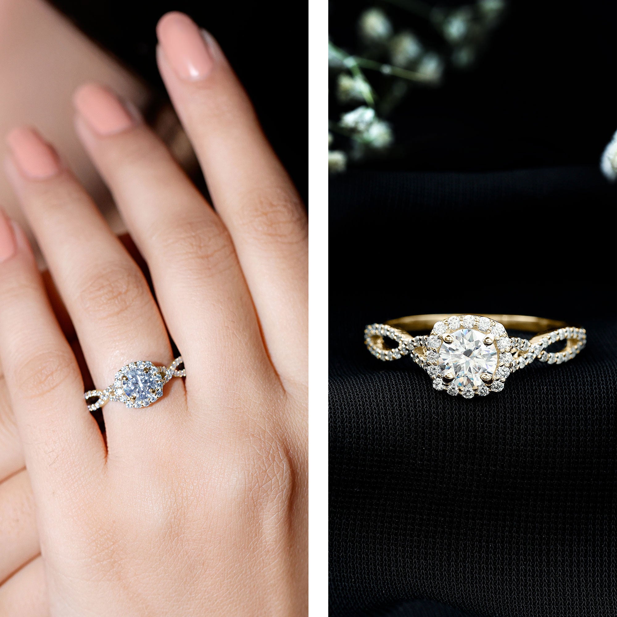 Rosec Jewels-Classic Lab Grown Diamond Criss Cross Engagement Ring