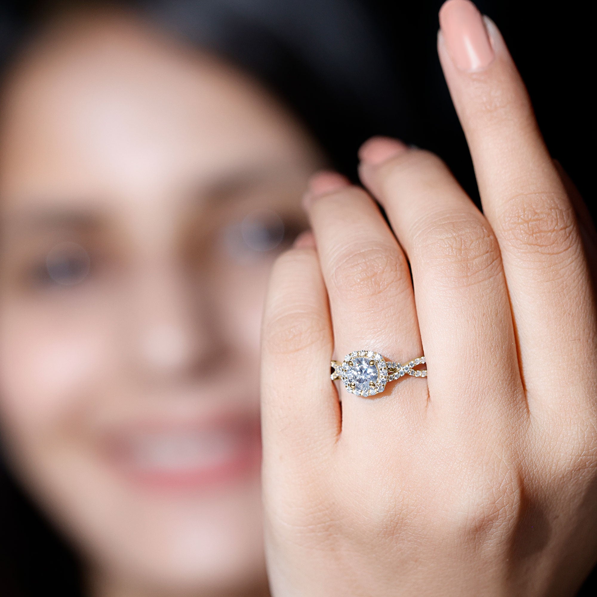 Rosec Jewels-Classic Lab Grown Diamond Criss Cross Engagement Ring