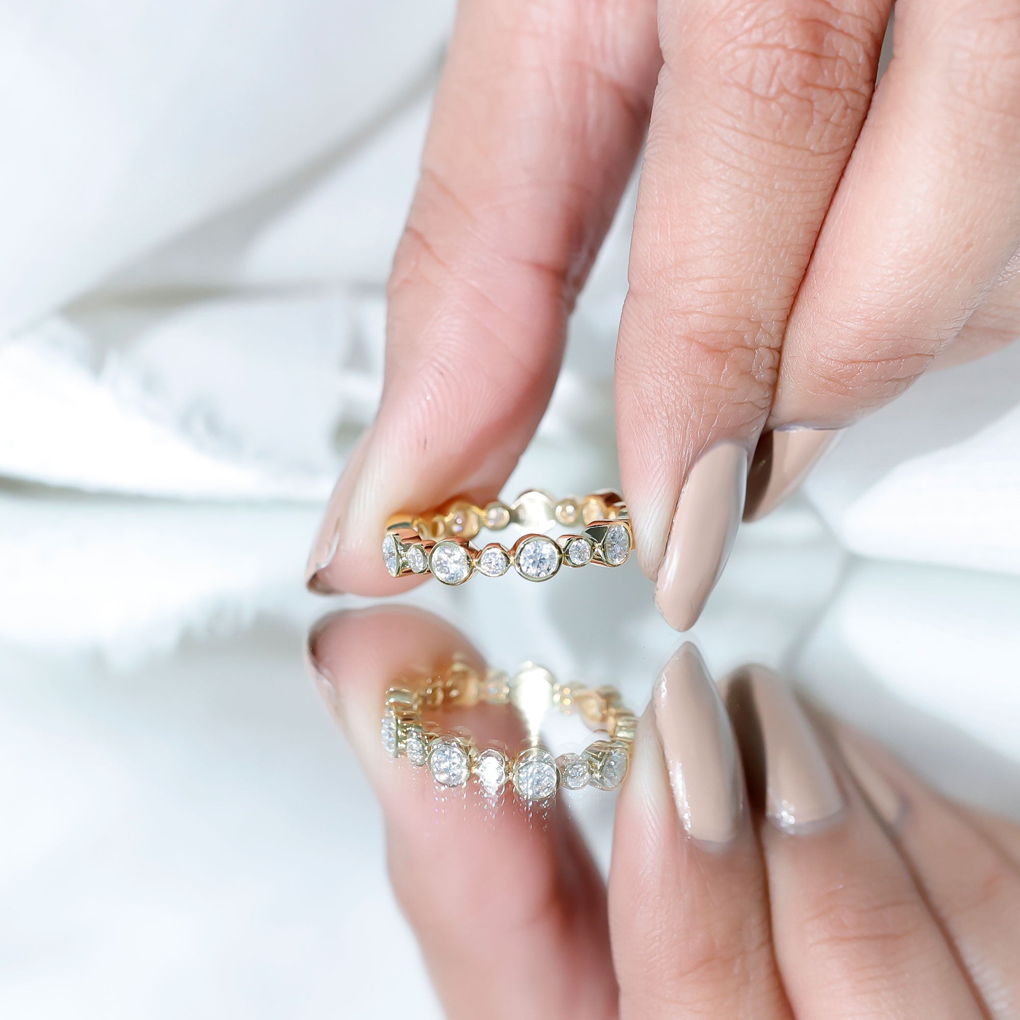 Rosec Jewels-Lab Grown Diamond Bezel Set Wedding Band