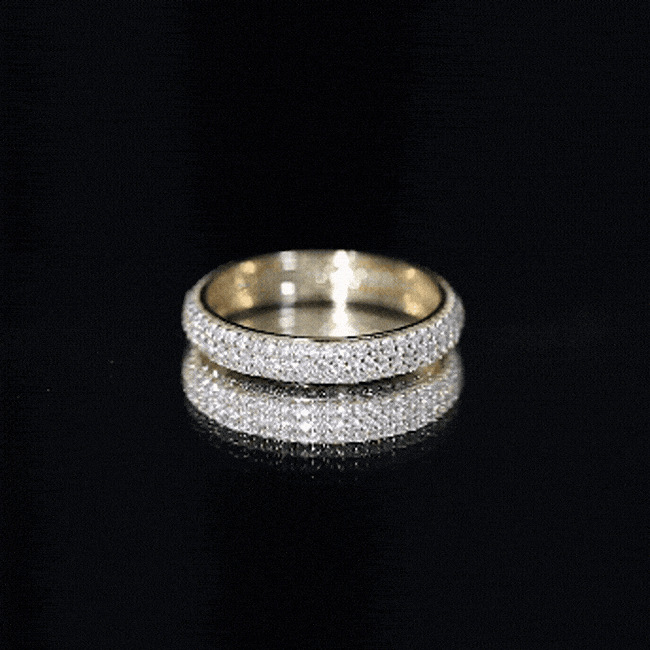 Round Cut Lab Grown Diamond Eternity Wedding Band Lab - ( EF-VS ) - Rosec Jewels