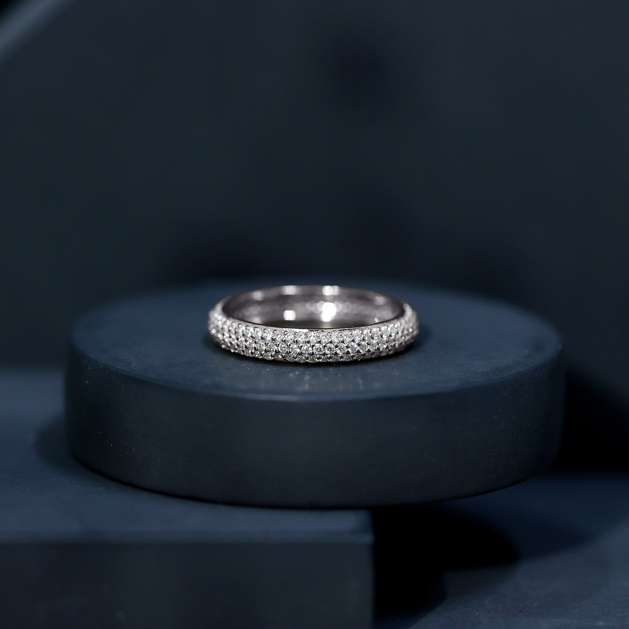 Round Cut Lab Grown Diamond Eternity Wedding Band Lab - ( EF-VS ) - Rosec Jewels