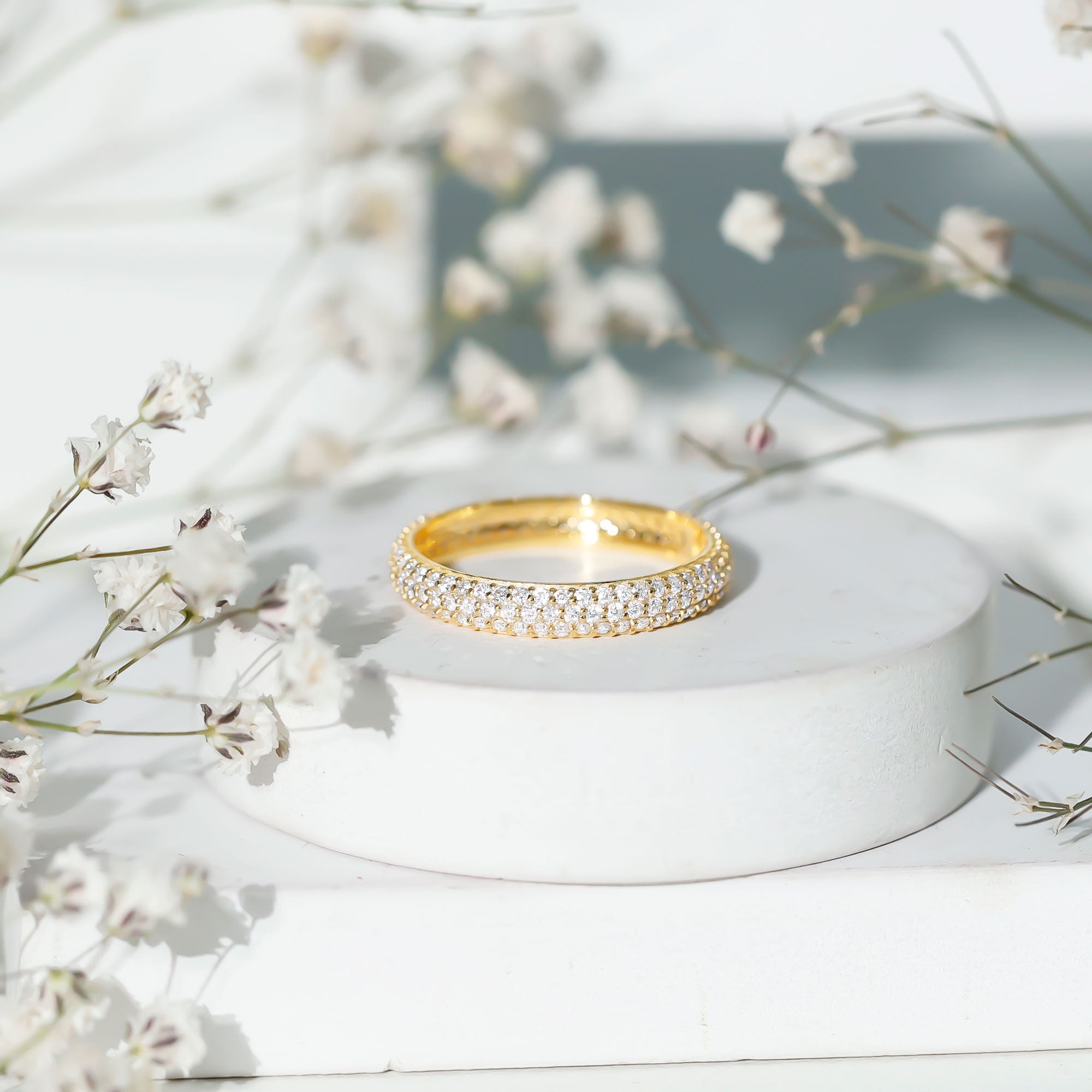 Round Cut Lab Grown Diamond Eternity Wedding Band Lab - ( EF-VS ) - Rosec Jewels