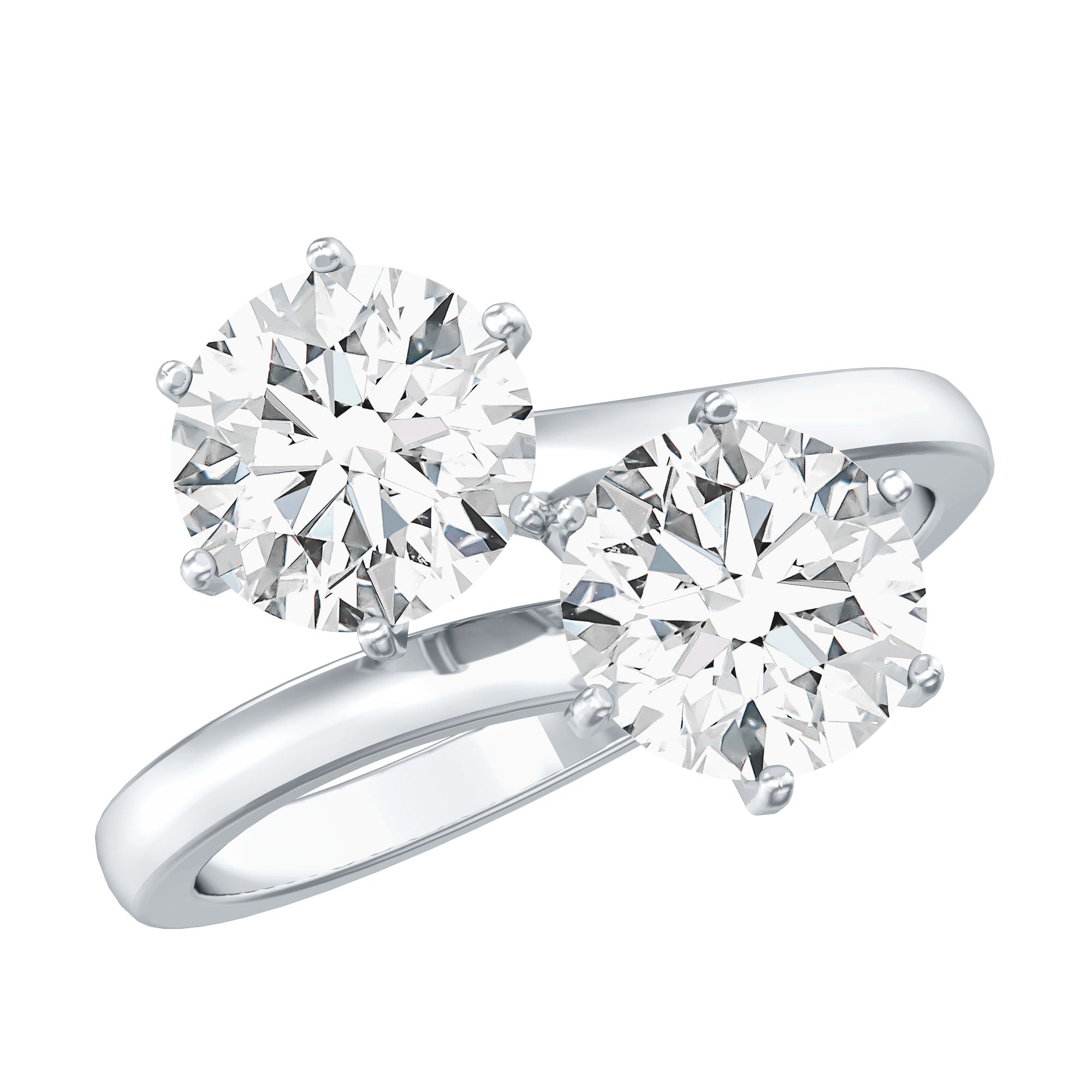Certified Lab Created Diamond Moi Et Toi Engagement Ring for Women