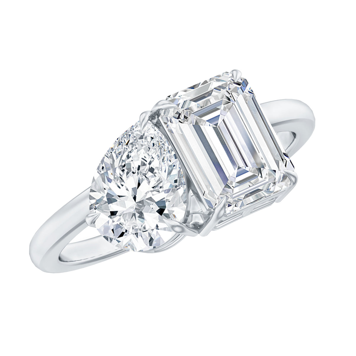 Lab Created Diamond Moi Et Toi Engagement Ring for Women