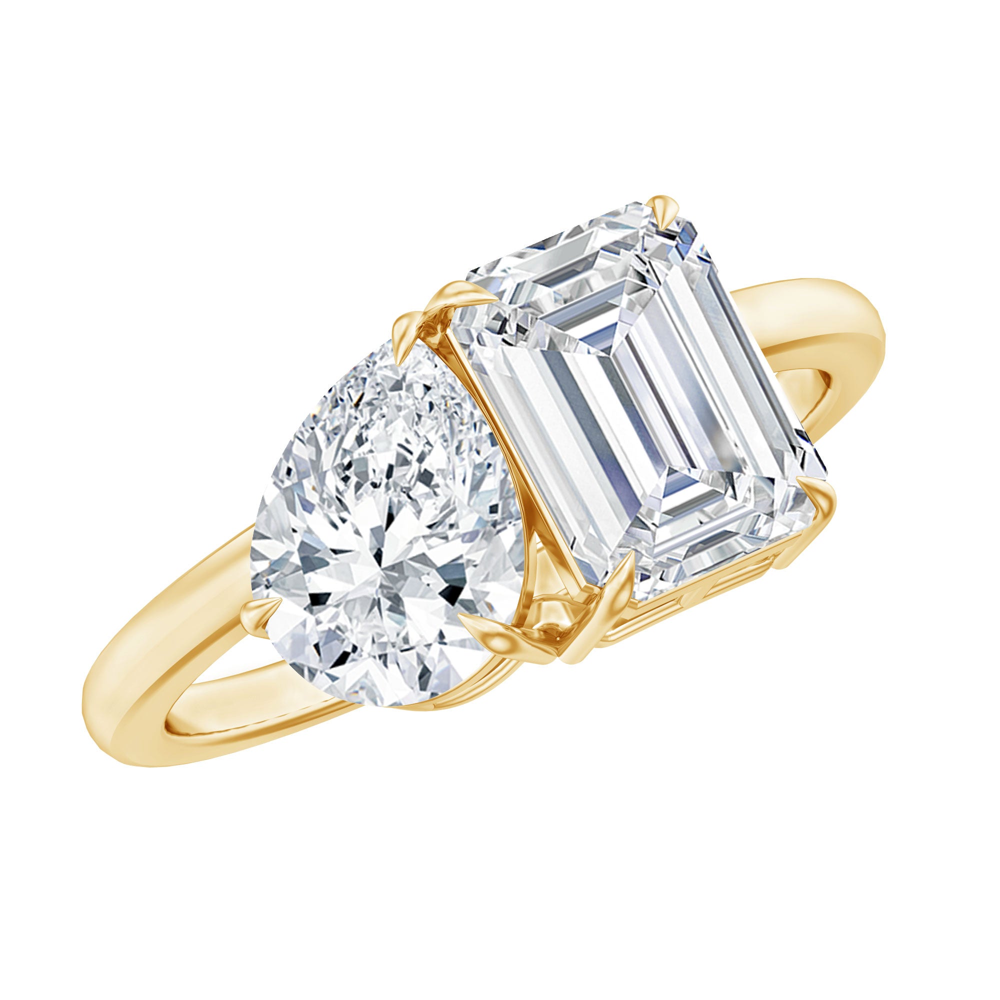 Lab Created Diamond Moi Et Toi Engagement Ring for Women Lab - ( EF-VS ) - Rosec Jewels