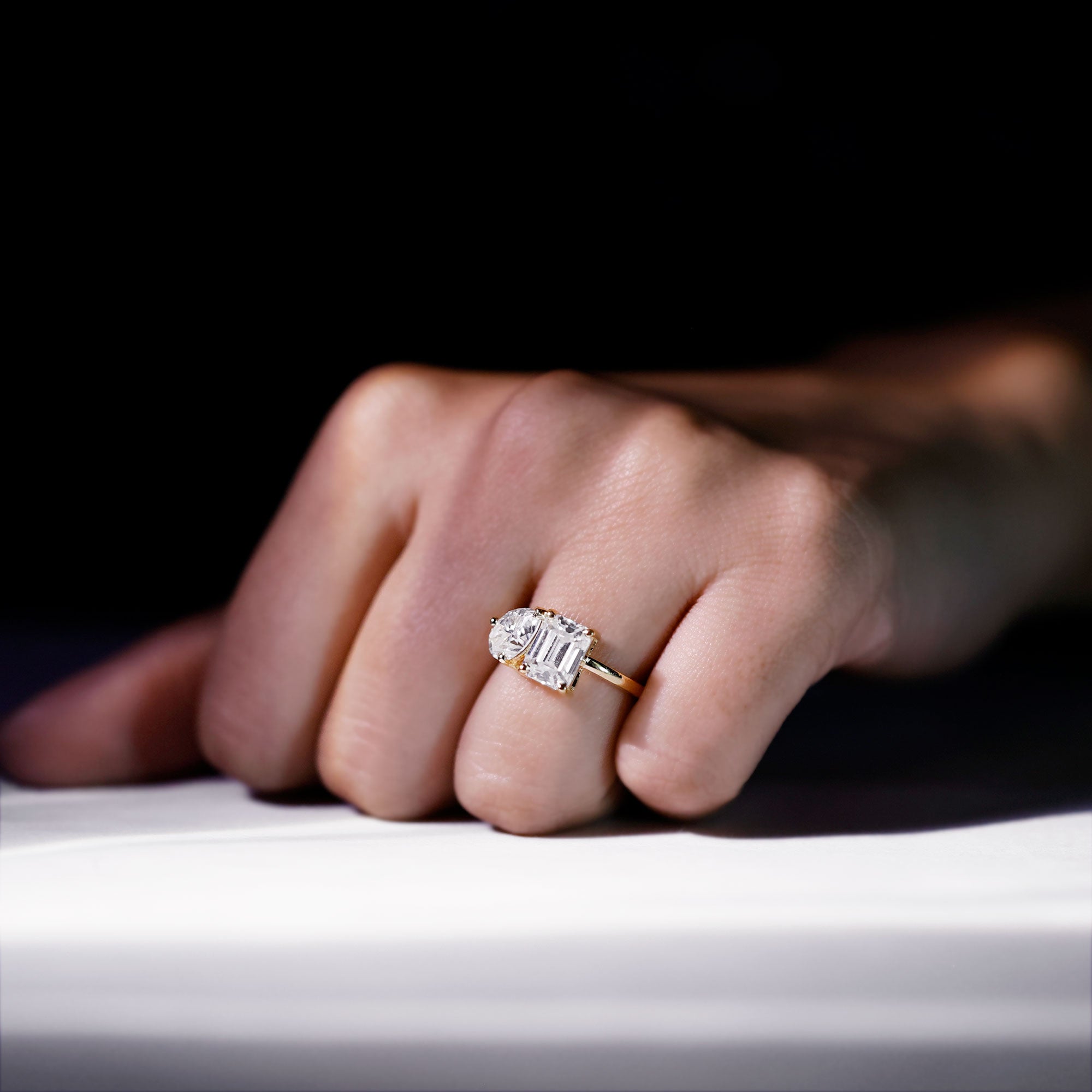 Rosec Jewels-Lab Created Diamond Moi Et Toi Engagement Ring for Women