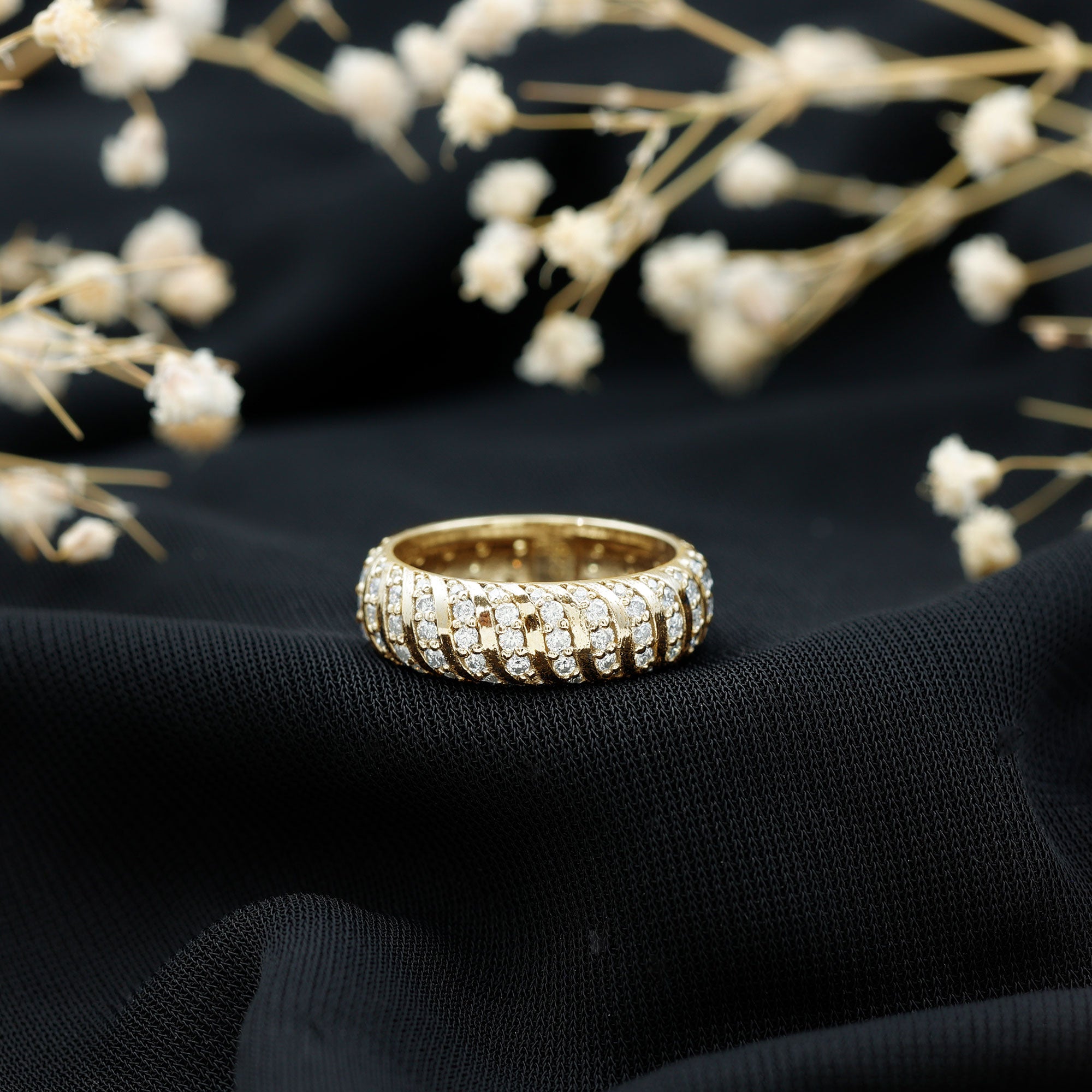 Rosec Jewels-Certified Lab Grown Diamond Wide Wedding Band for Women
