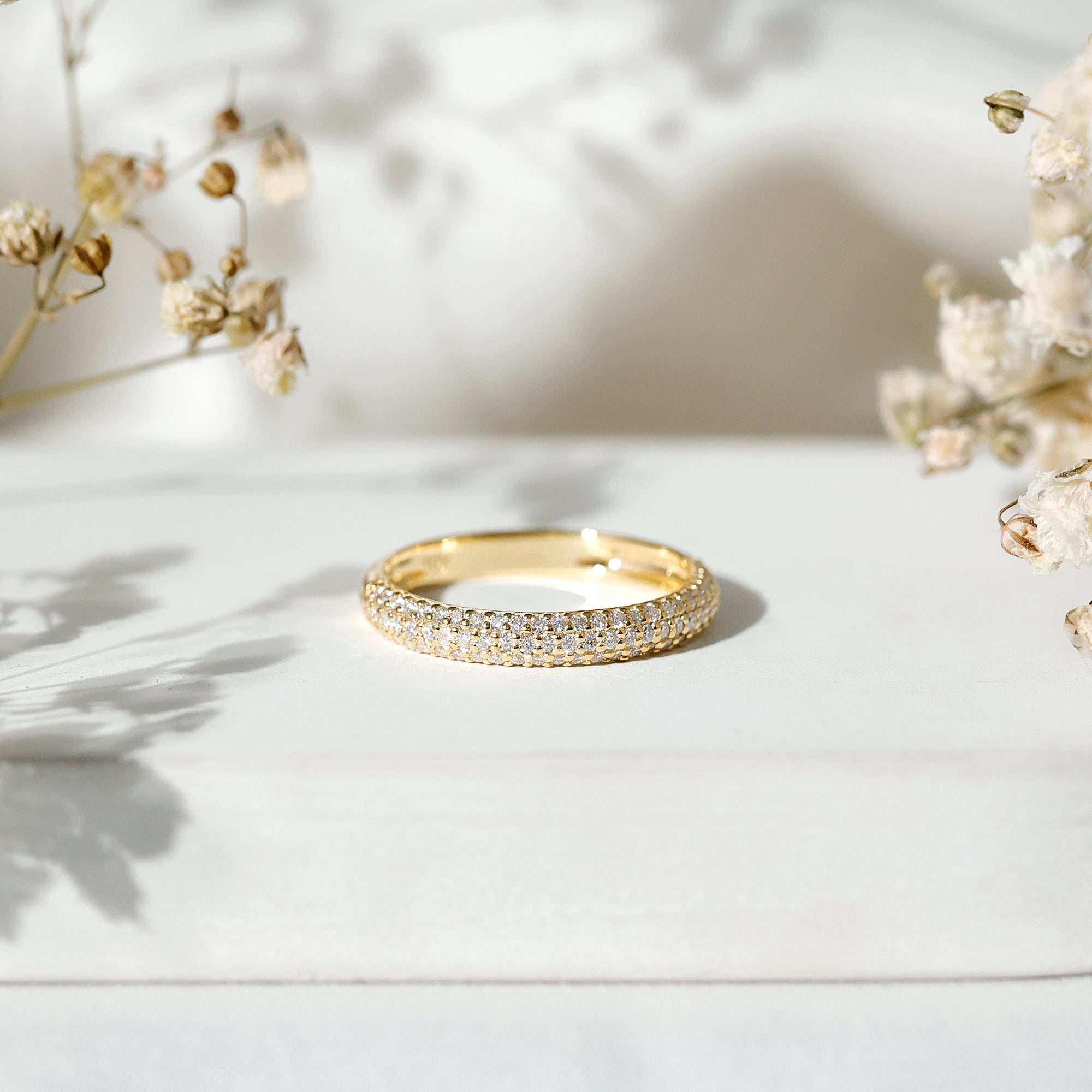 Certified Lab Grown Diamond 3 Row Eternity Ring Lab - ( EF-VS ) - Rosec Jewels
