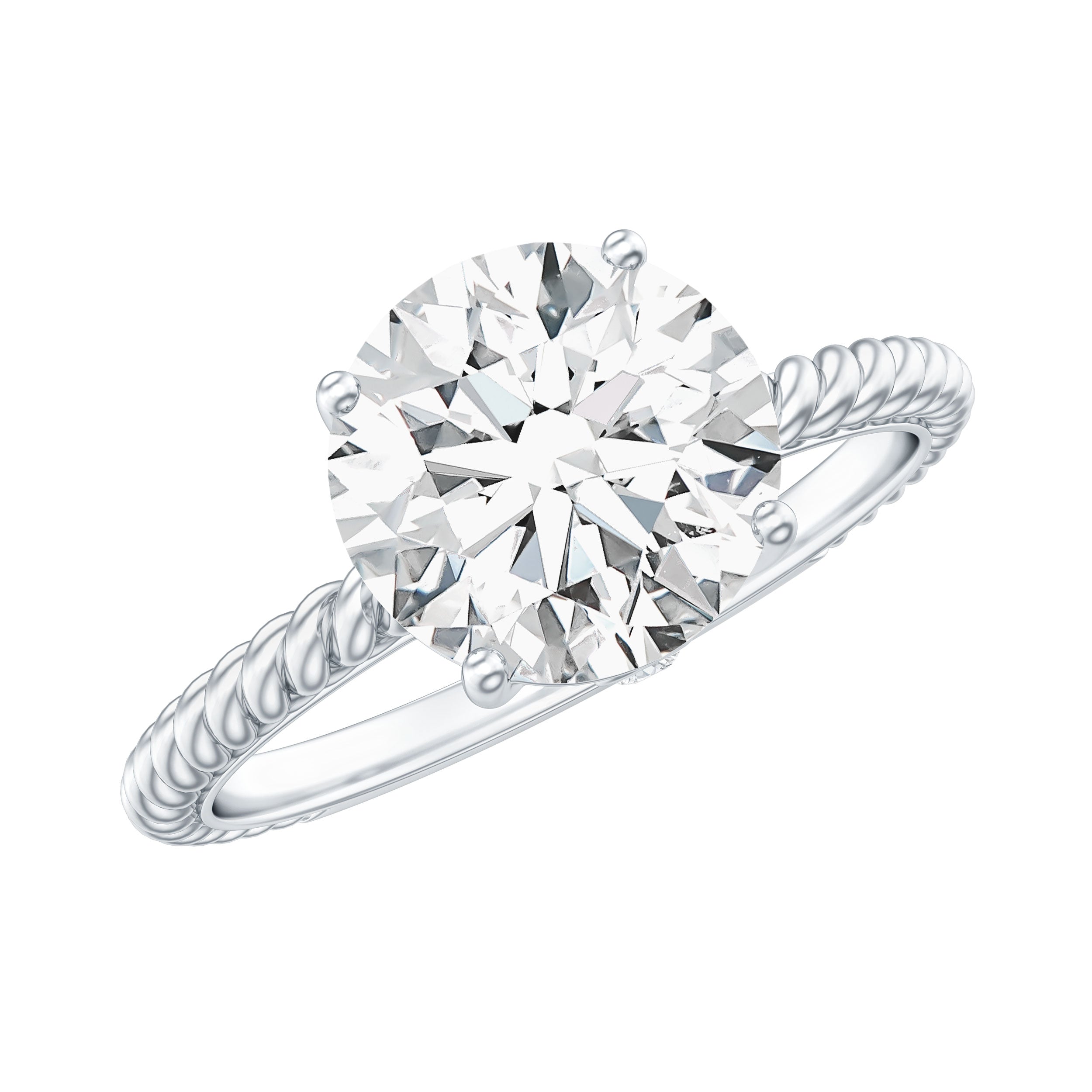 2 Carat Lab Grown Diamond Engagement Ring With Twisted Rope