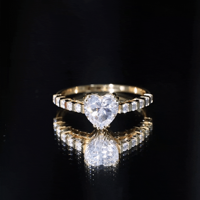 Certified 8 MM Lab Grown Diamond Heart Engagement Ring for Her Lab - ( EF-VS ) - Rosec Jewels