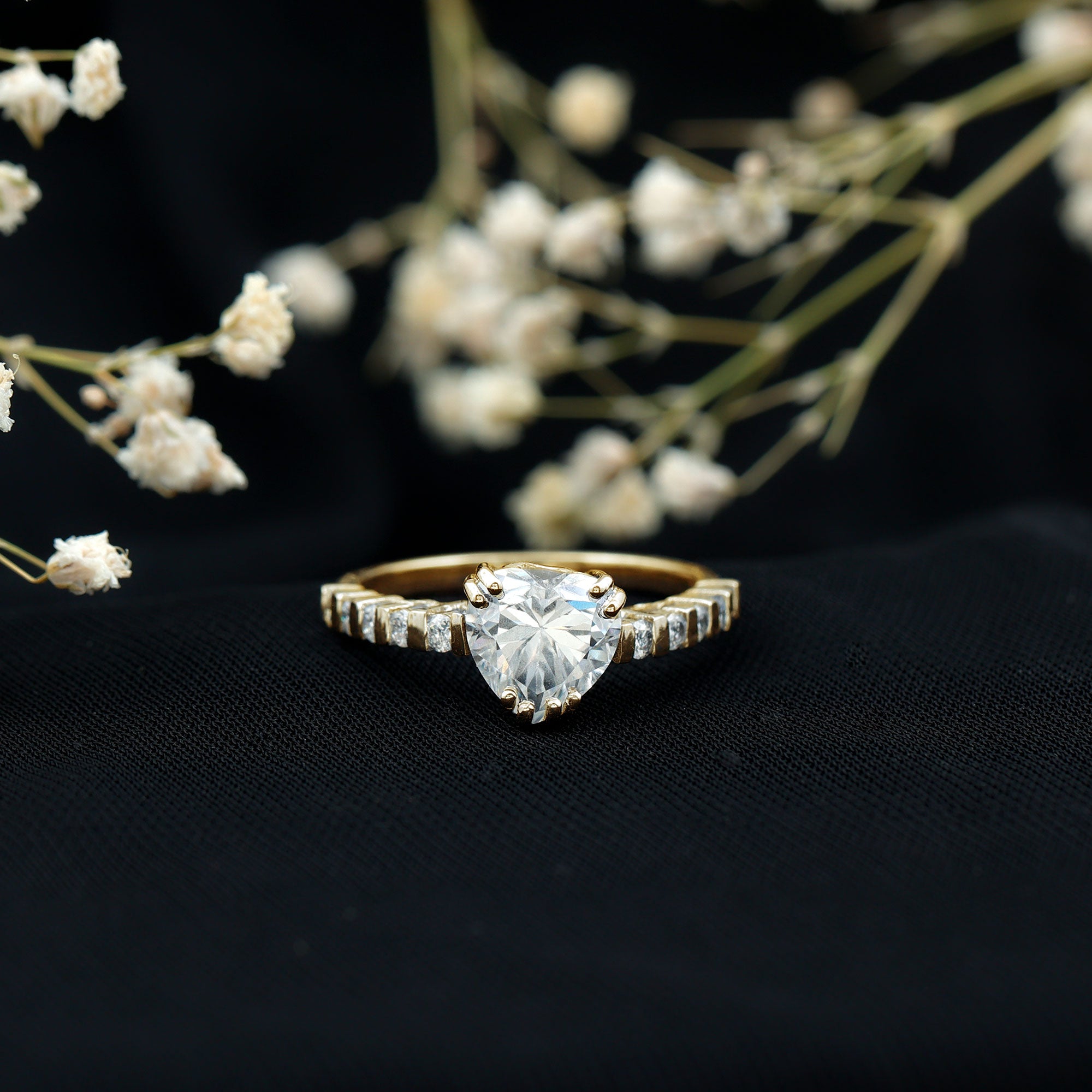 Certified 8 MM Lab Grown Diamond Heart Engagement Ring for Her Lab - ( EF-VS ) - Rosec Jewels