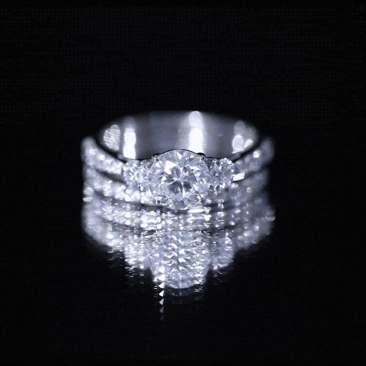 Certified Lab Created Diamond Marriage Ring Set Lab - ( EF-VS ) - Rosec Jewels