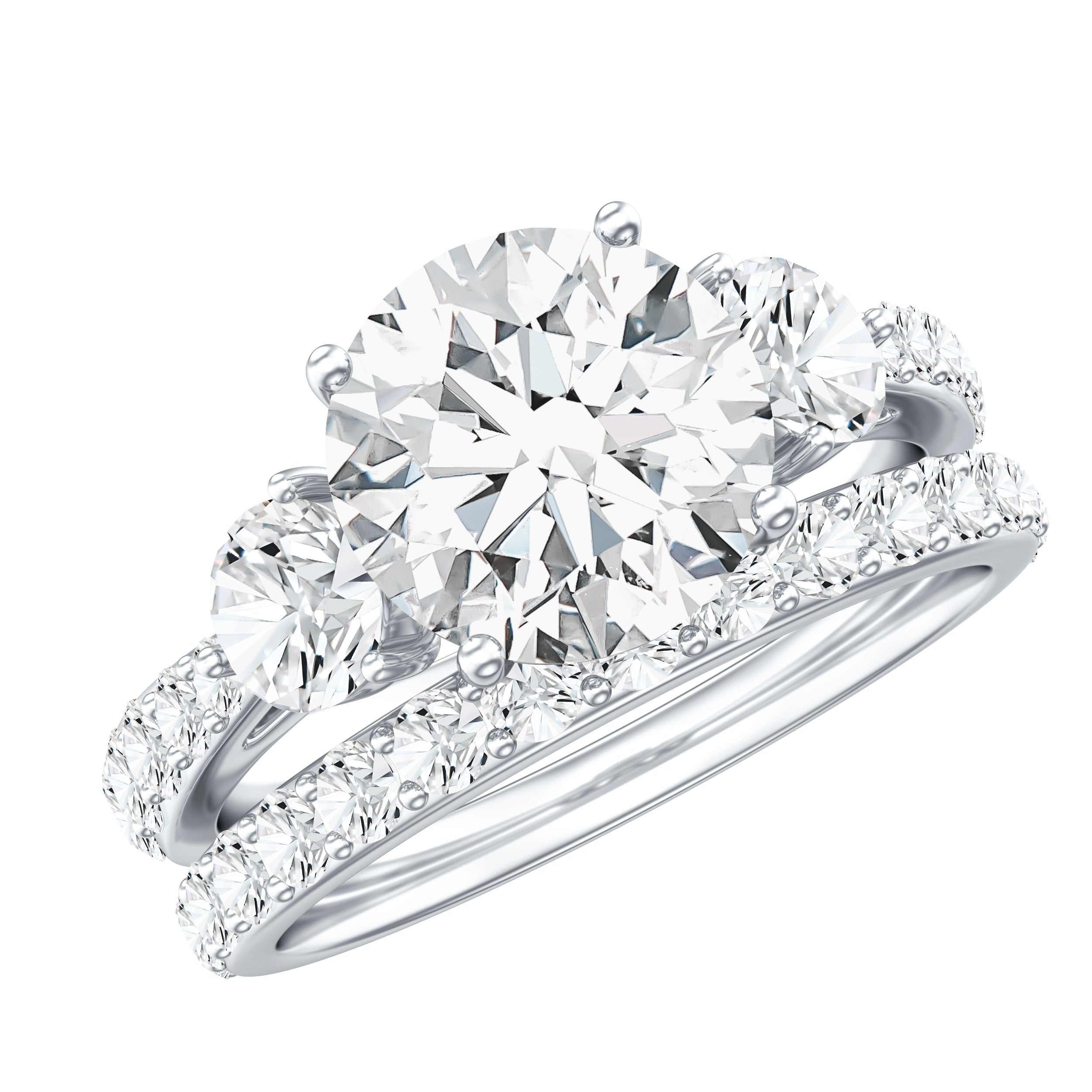 Certified Lab Created Diamond Marriage Ring Set