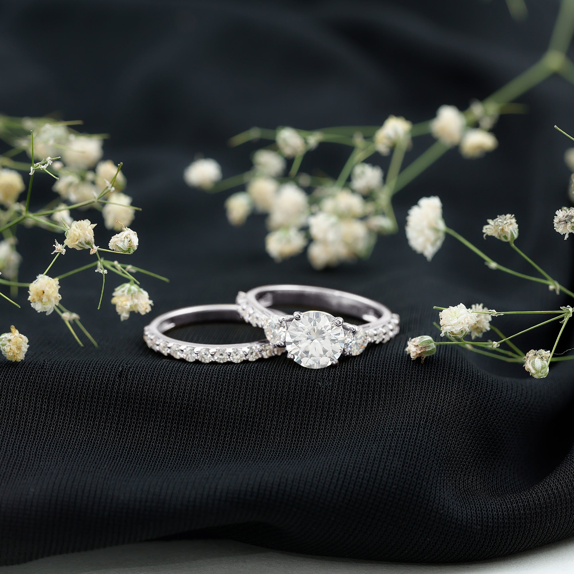 Rosec Jewels-Certified Lab Created Diamond Marriage Ring Set