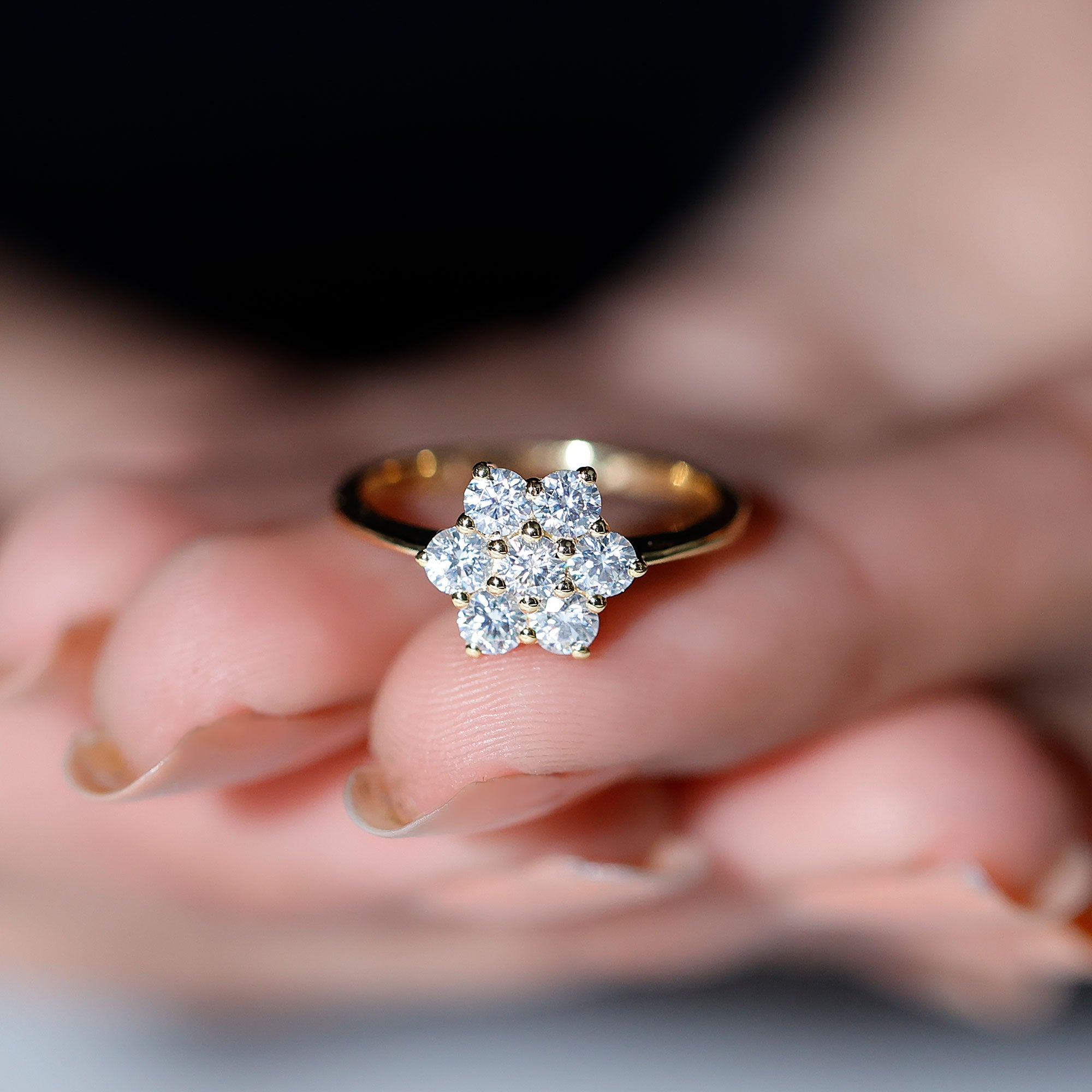 Rosec Jewels-Flower Cluster Lab Grown Diamond Engagement Ring