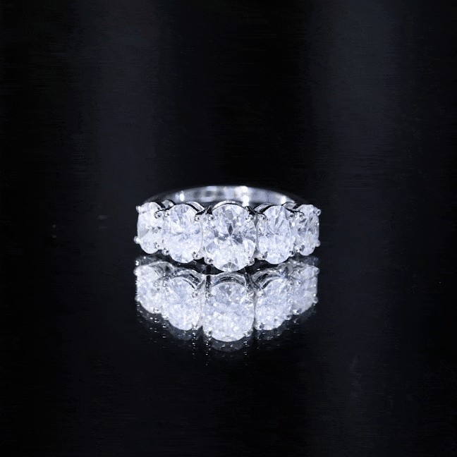 Lab Grown Diamond 5 Stone Statement Ring Lab - ( EF-VS ) - Rosec Jewels