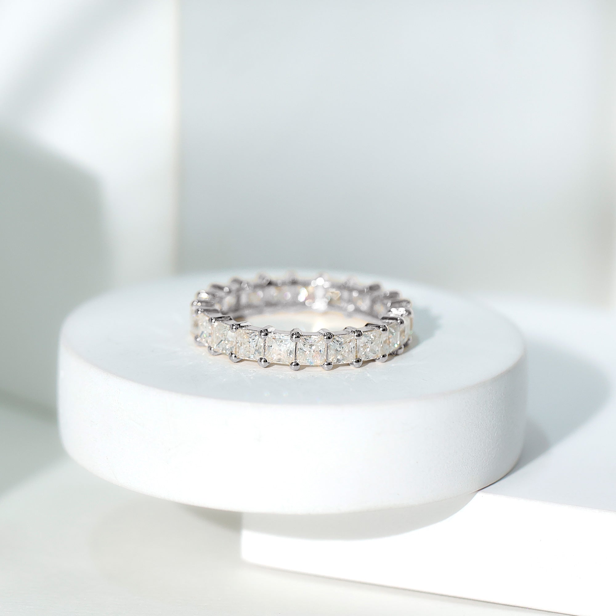 Certified Lab Grown Diamond Princess Cut Wedding Ring Lab - ( EF-VS ) - Rosec Jewels