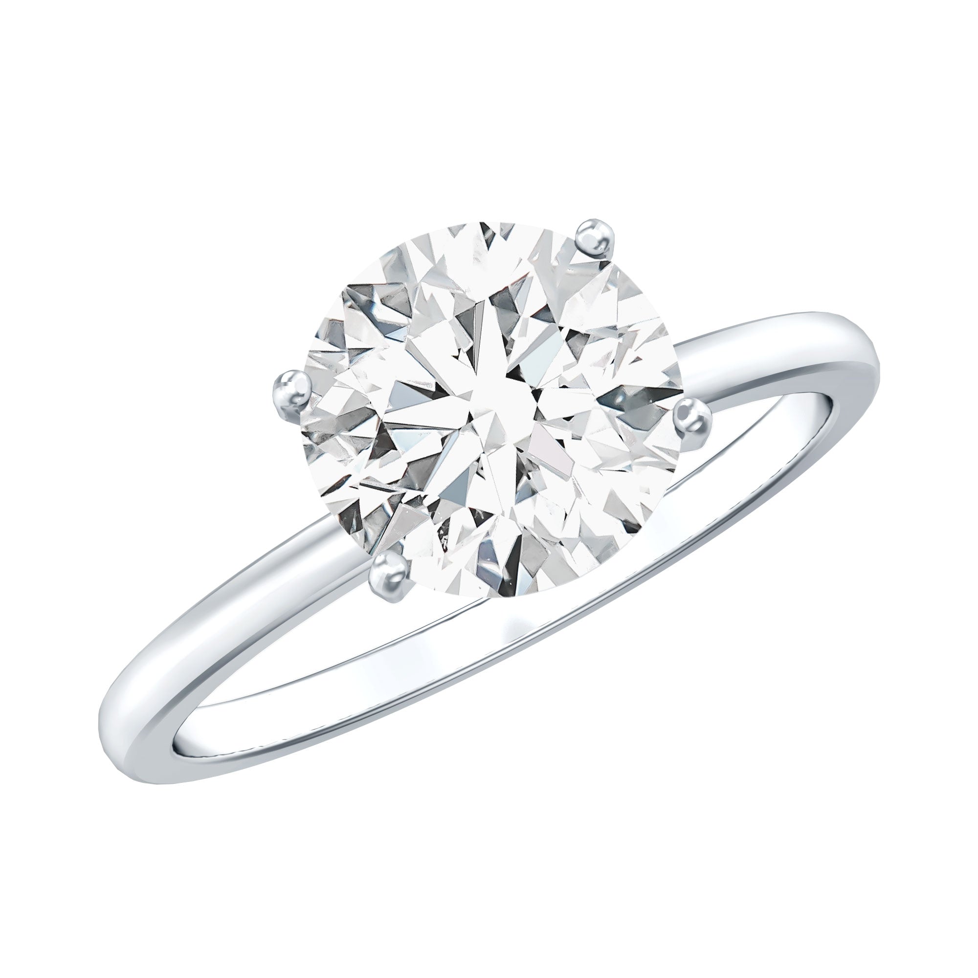 2 Carat Lab Created Round Diamond Solitaire Engagement Ring