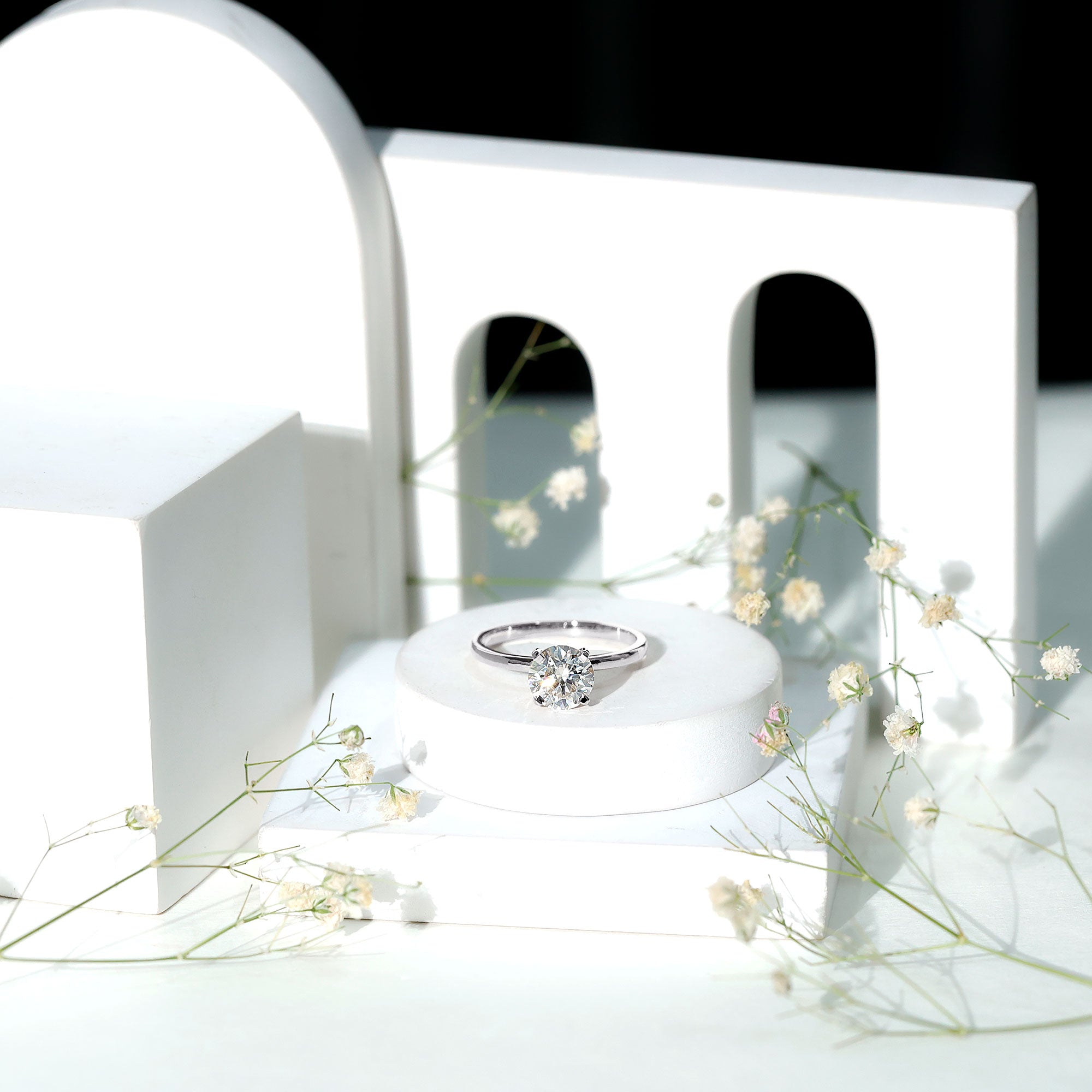 Rosec Jewels-2 Carat Lab Created Diamond Solitaire Engagement Ring With 6 Prongs