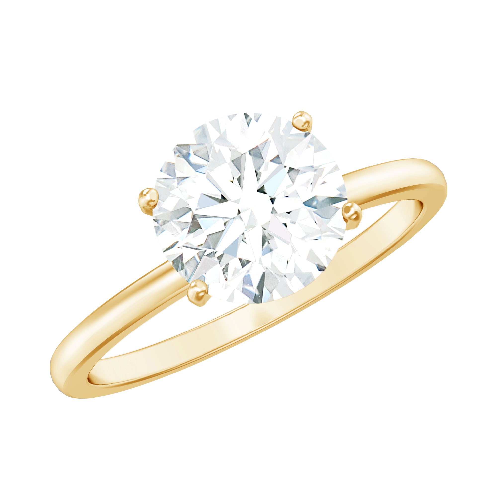 Rosec Jewels-2 Carat Lab Created Diamond Solitaire Engagement Ring With 6 Prongs
