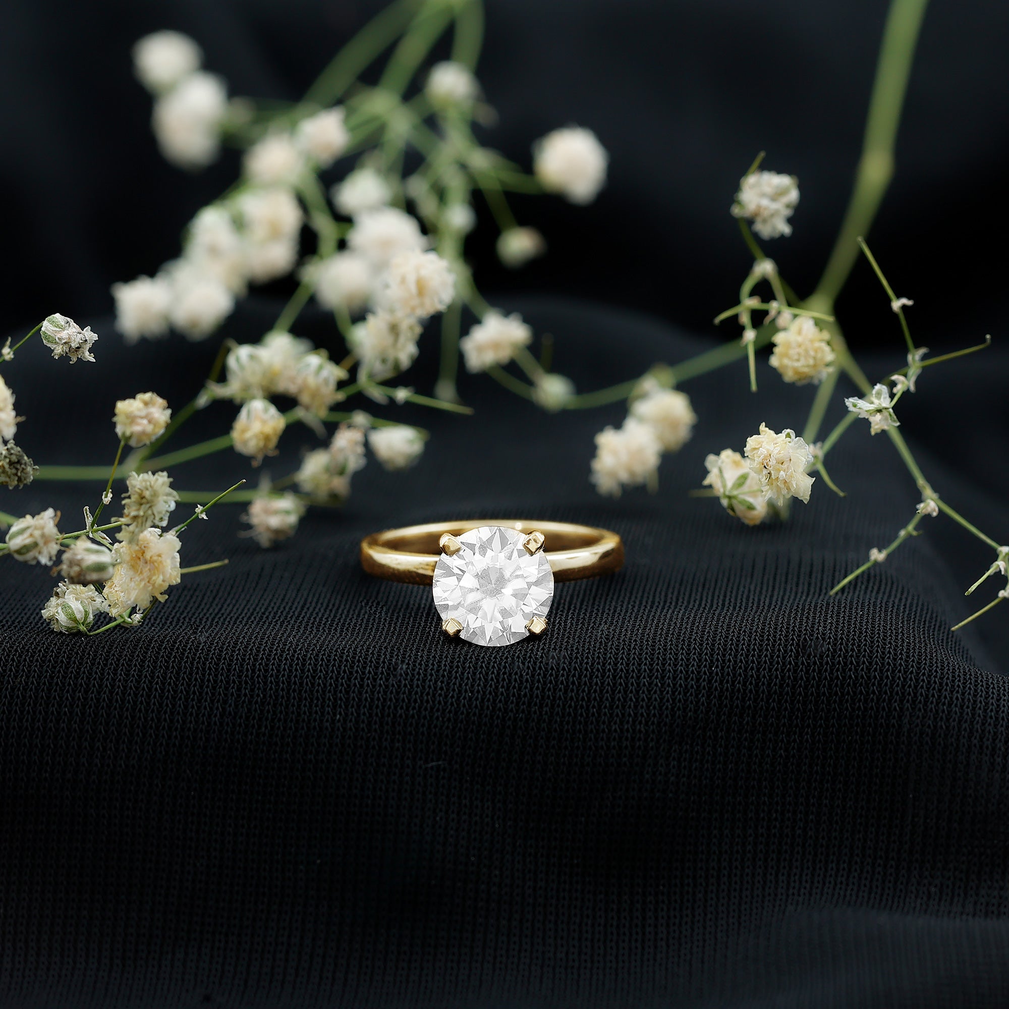 Rosec Jewels-2 Carat Lab Created Diamond Solitaire Engagement Ring With 6 Prongs