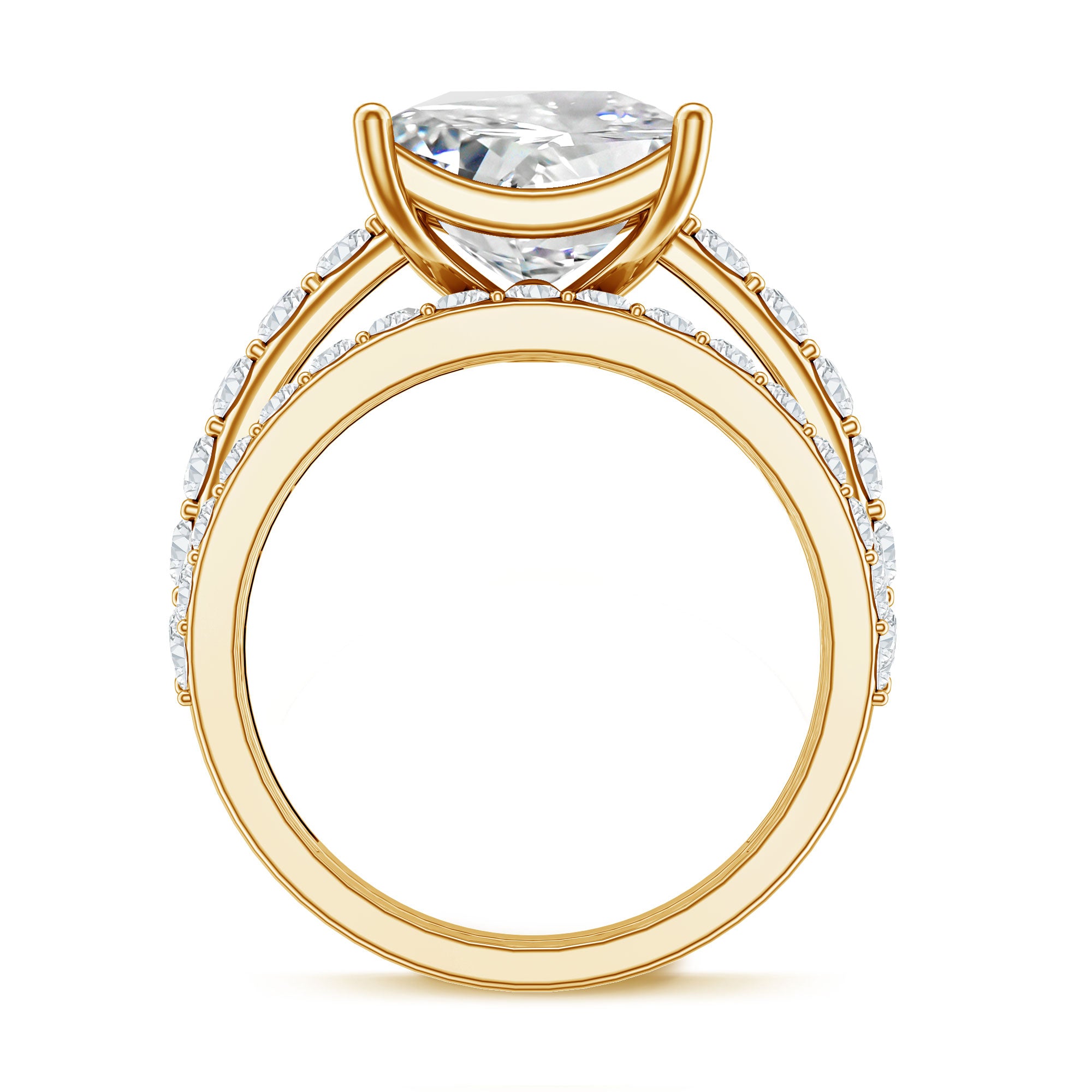 4 Carat IGI Certified Lab Grown Diamond Princess Cut Bridal Ring Set Lab - ( EF-VS ) - Rosec Jewels