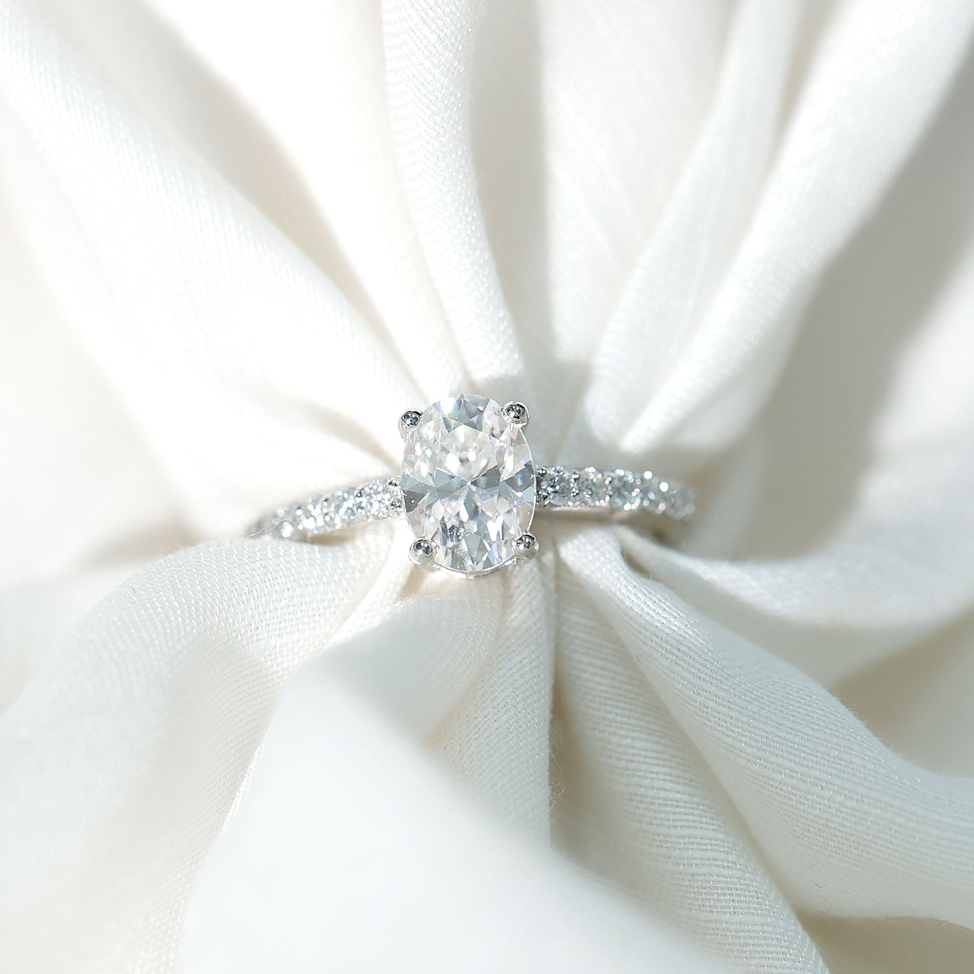 1.2 Carat Oval Shaped Lab Grown Diamond Engagement Ring with IGI Certificate Lab - ( E-VS1 ) - Rosec Jewels